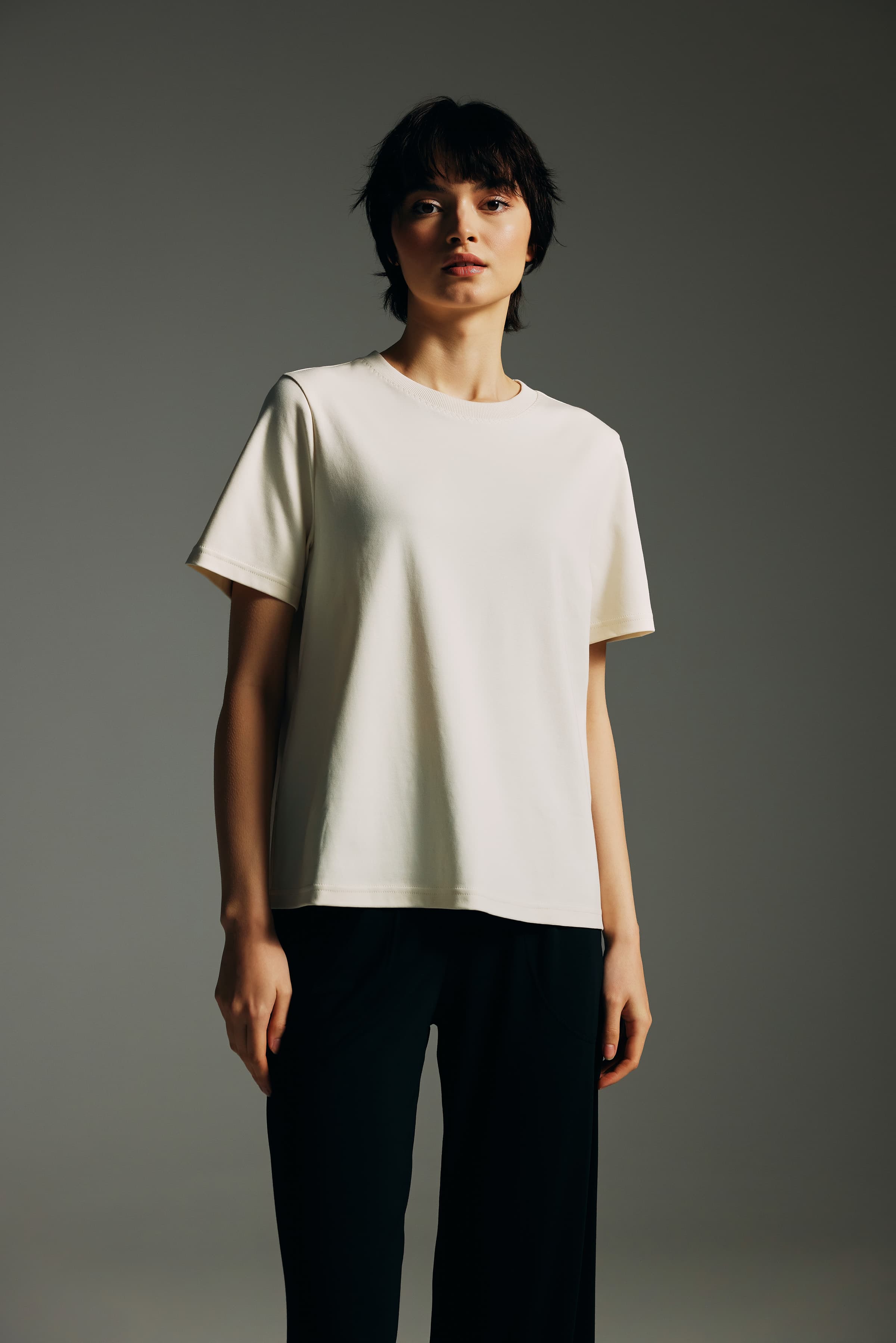 Women's Ecru Cotton Tee — view 1