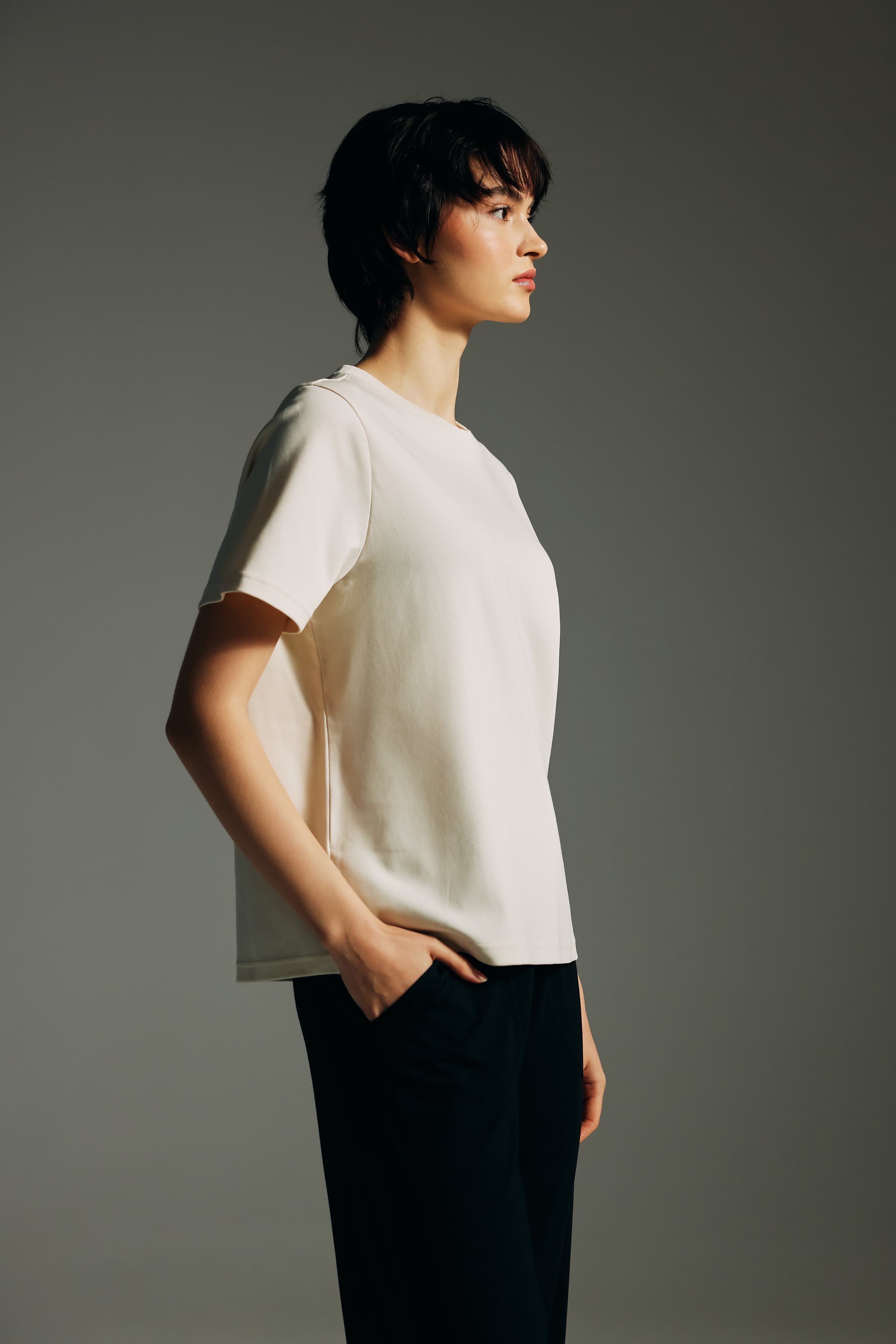 Women's Ecru Cotton Tee — view 2
