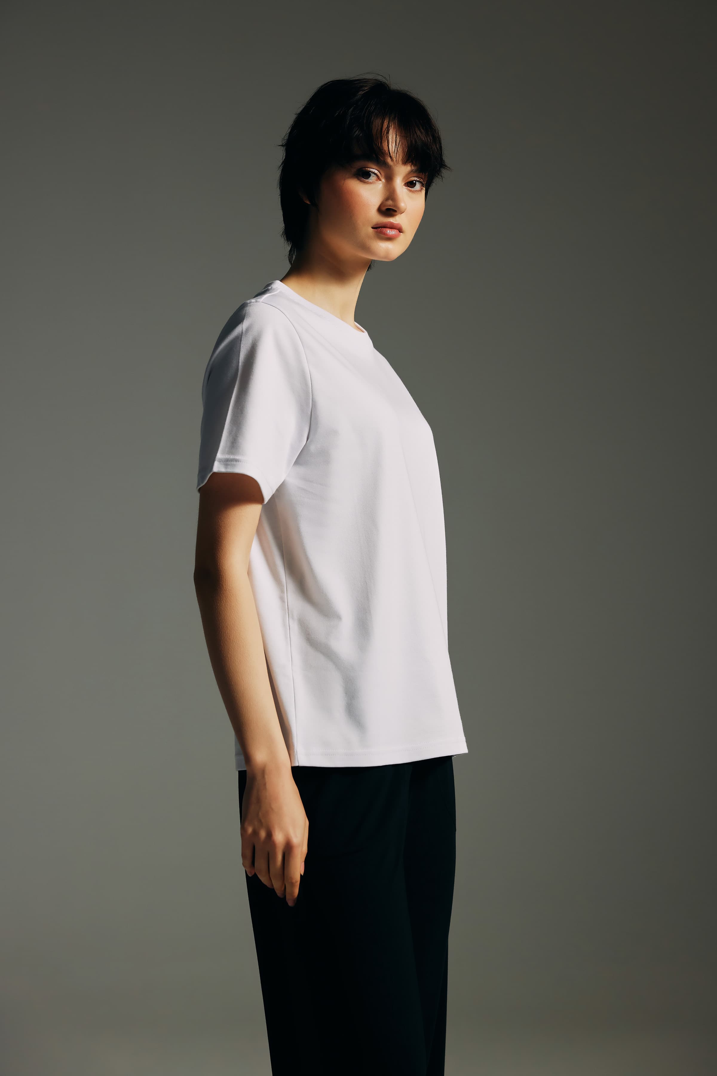 Women's White Cotton Tee — view 4