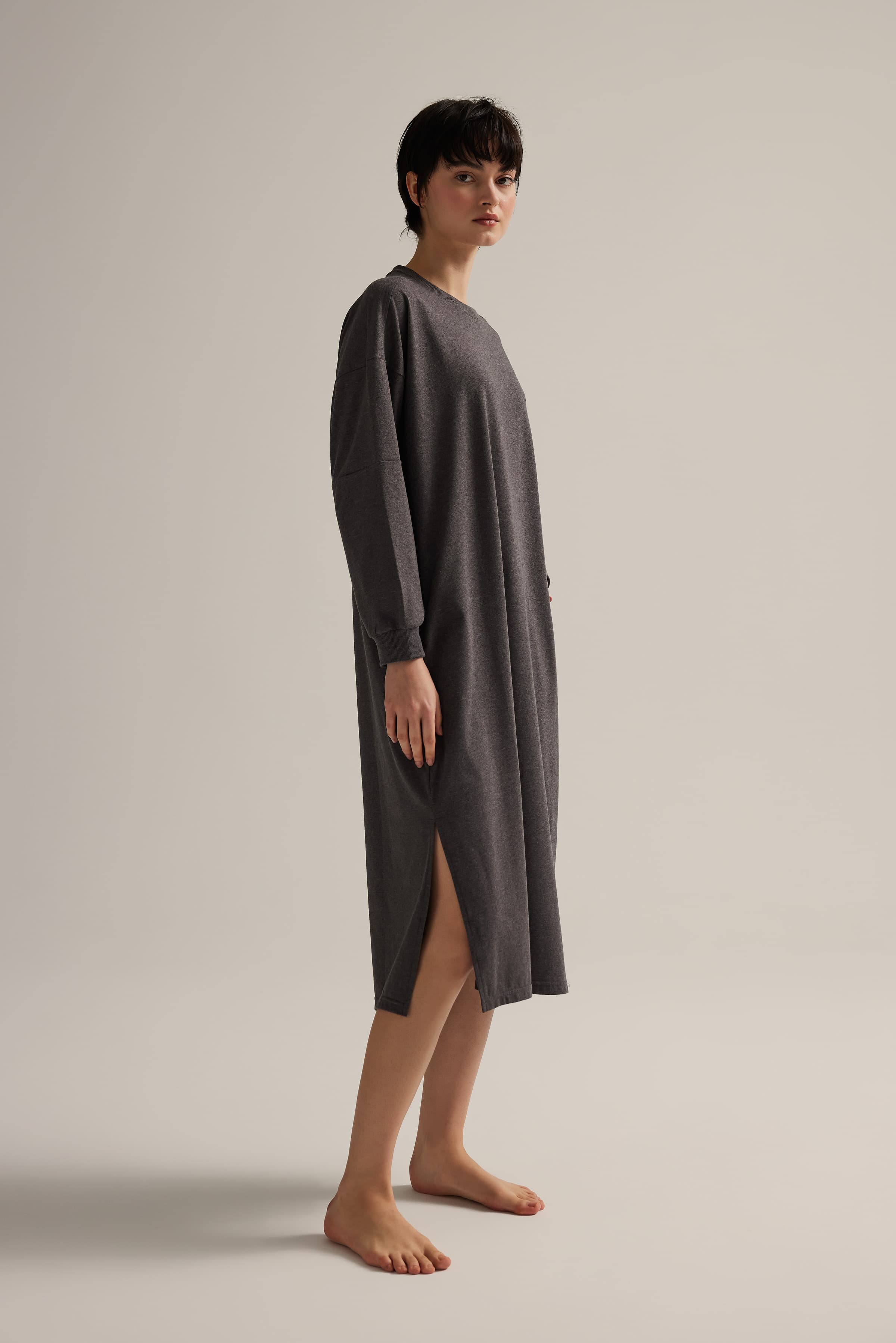 Women's Brown Cotton Nightgown — view 1