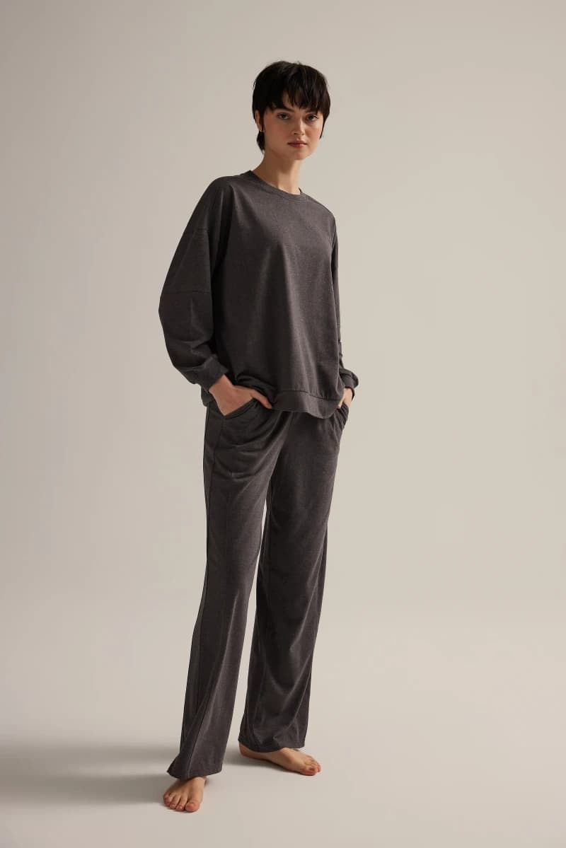 Women's Brown Cotton Pajama Set — view 2
