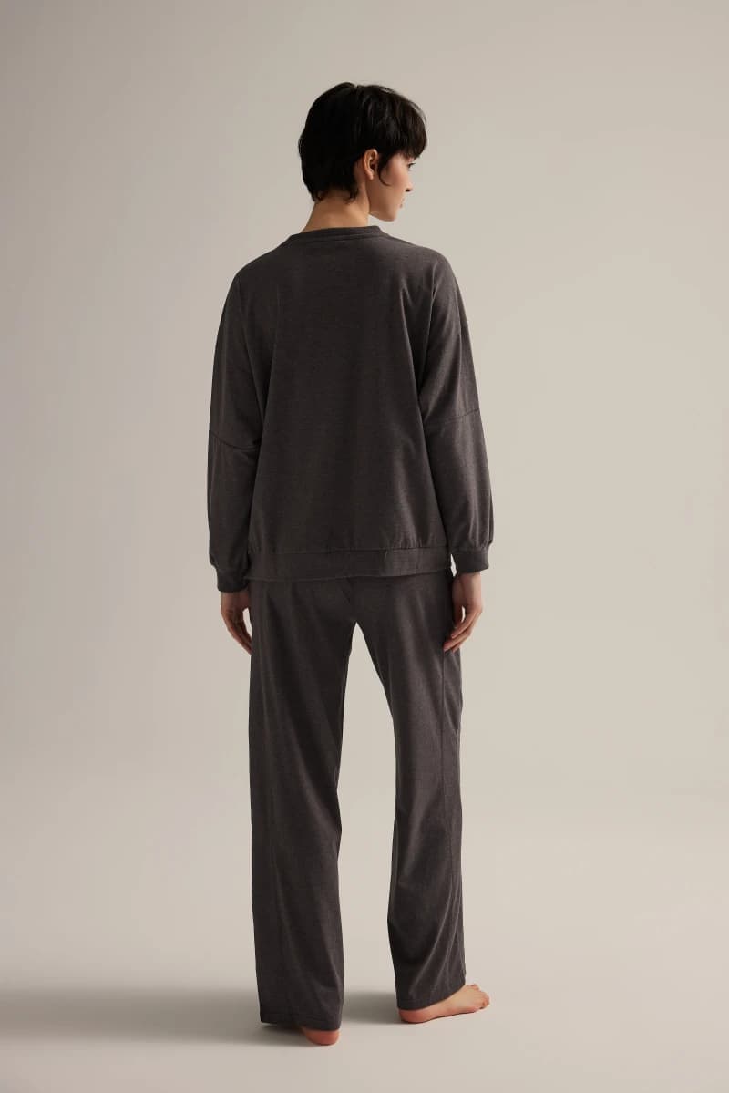 Women's Brown Cotton Pajama Set — view 3