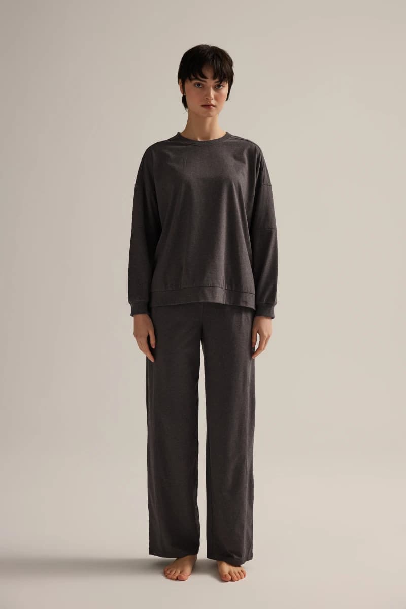 Women's Brown Cotton Pajama Set — view 4