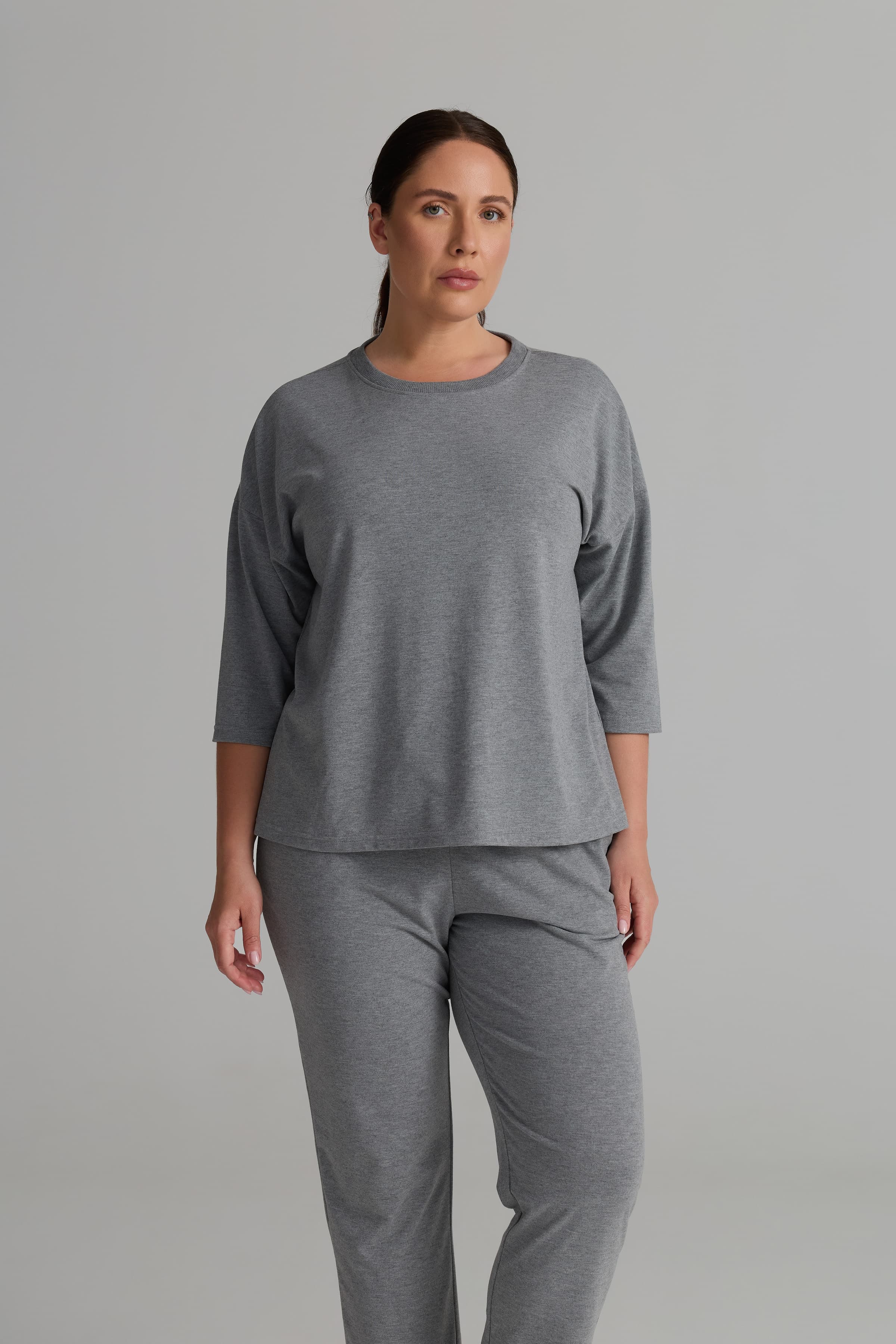 Women's Neutral Cotton Pajama Set — view 2