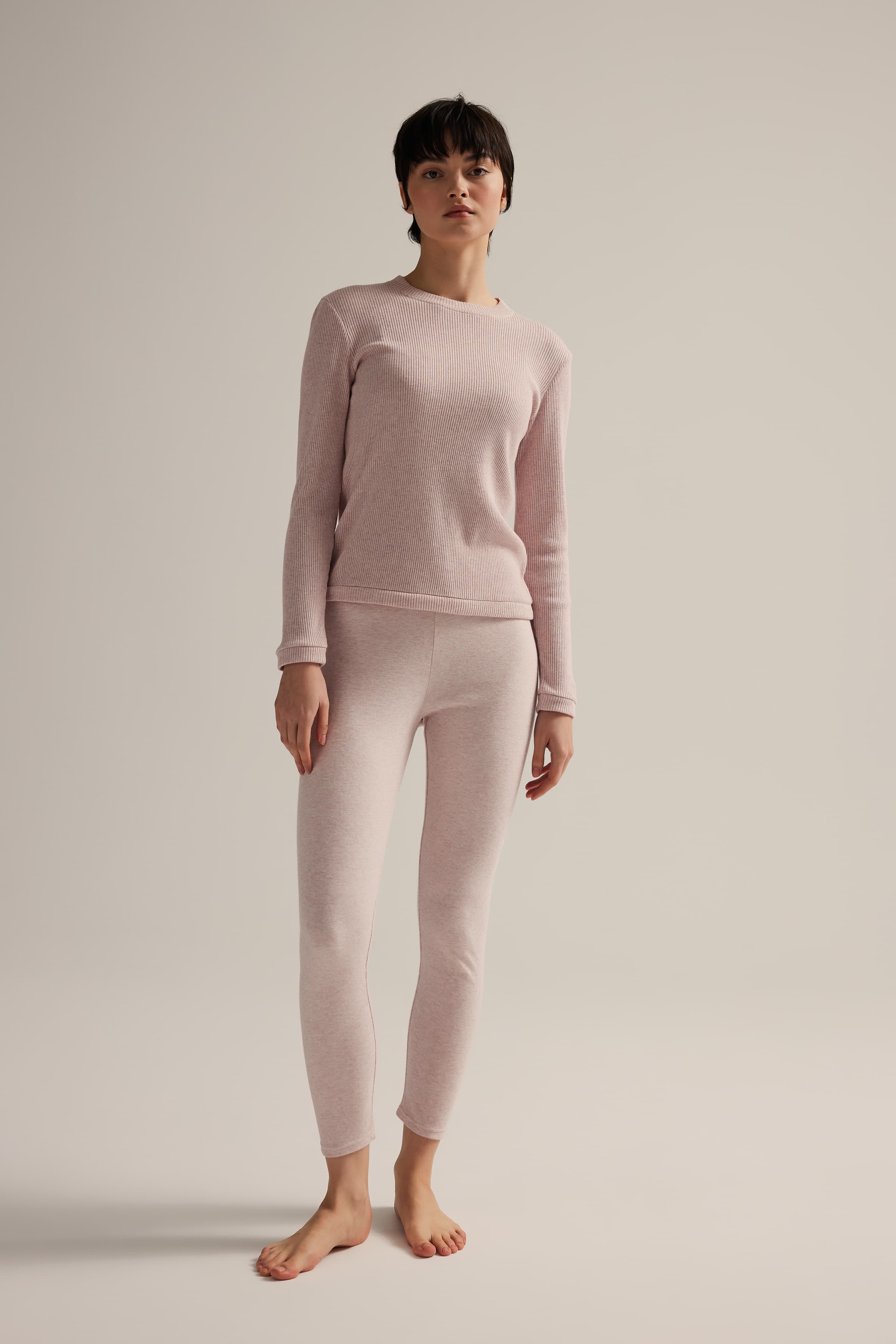Women's Pink Cotton Leggings — view 1