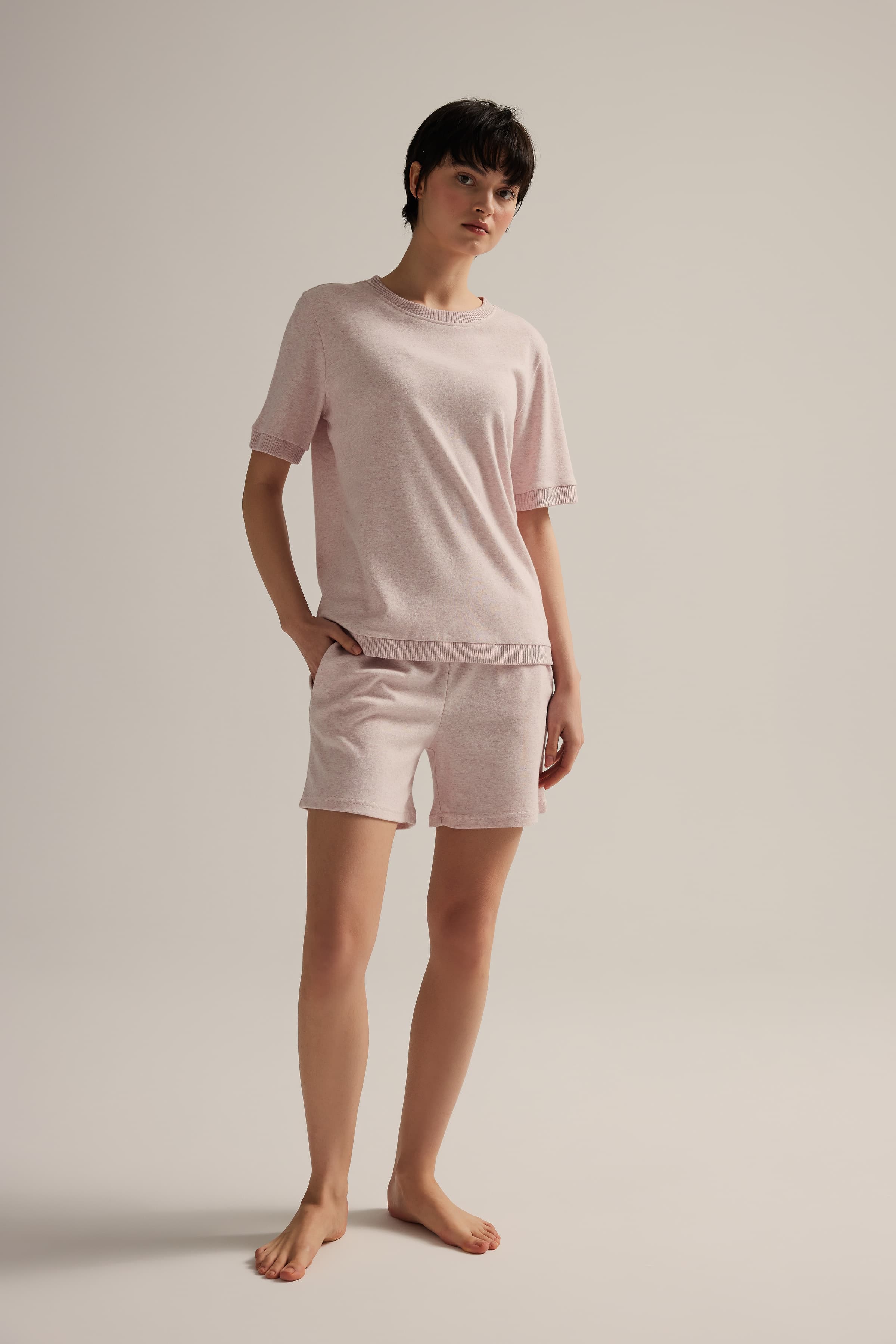 Women's Pink Cotton Shorts — view 3