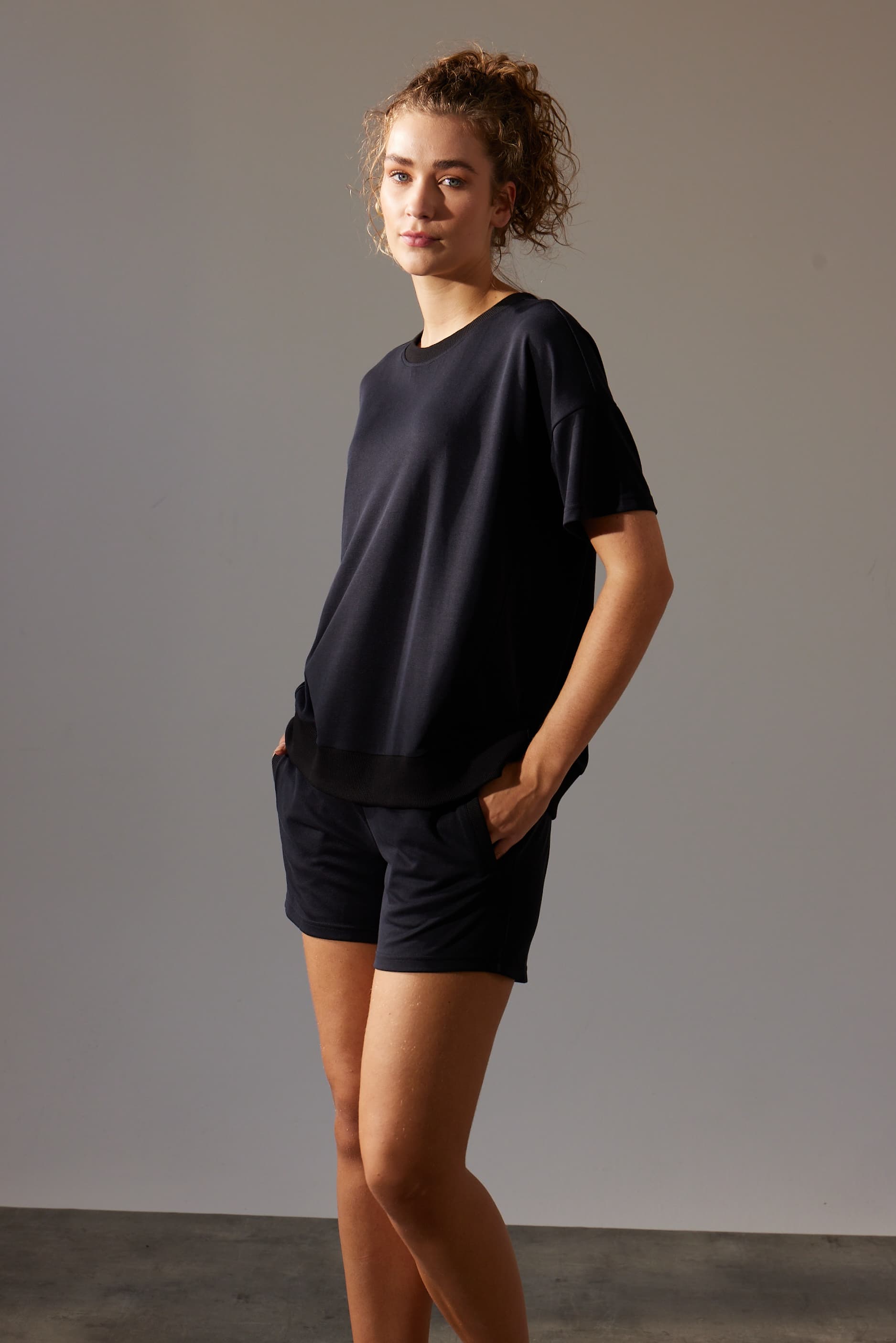 Women's Black Modal Shorts — view 3