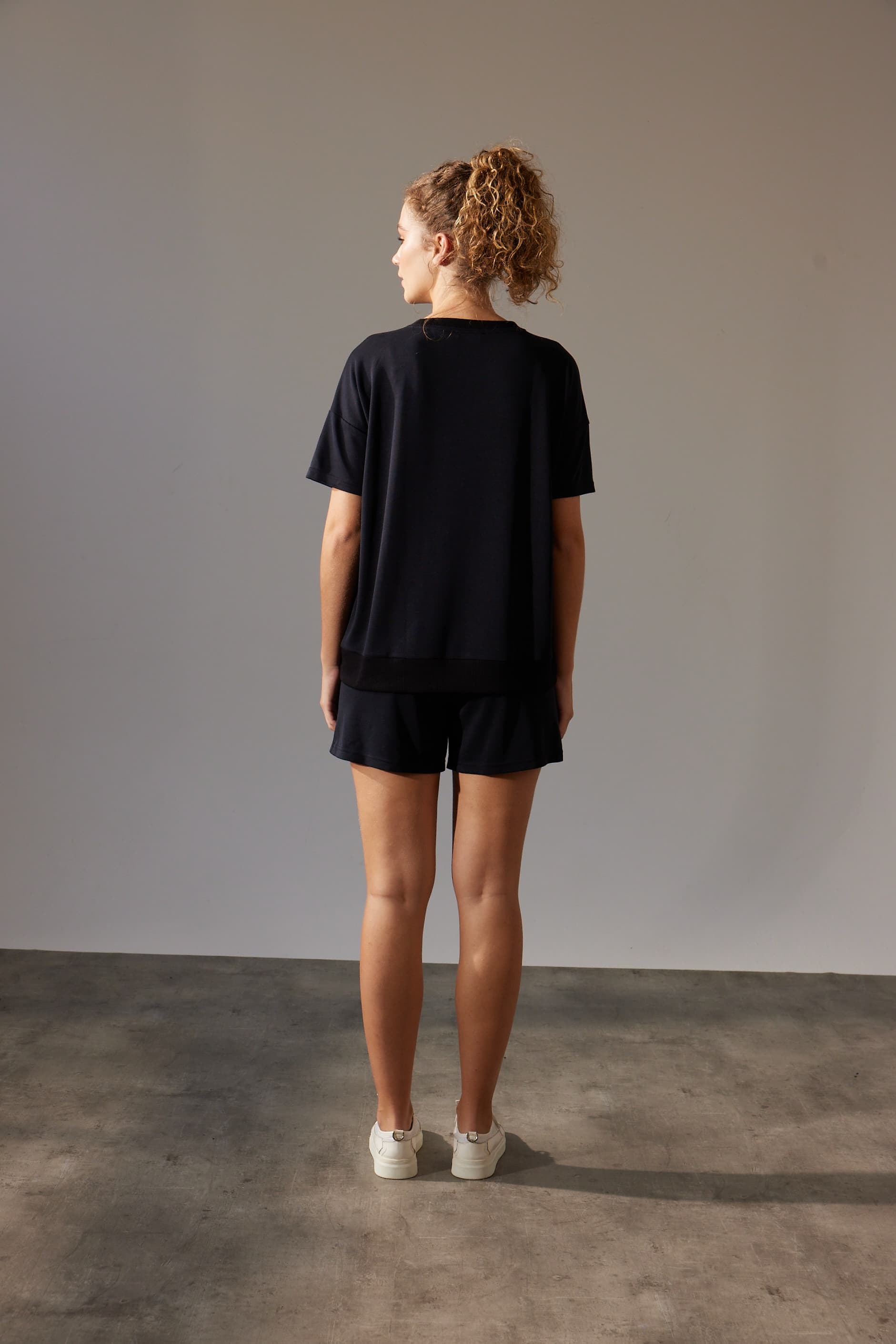 Women's Black Modal Shorts — view 4