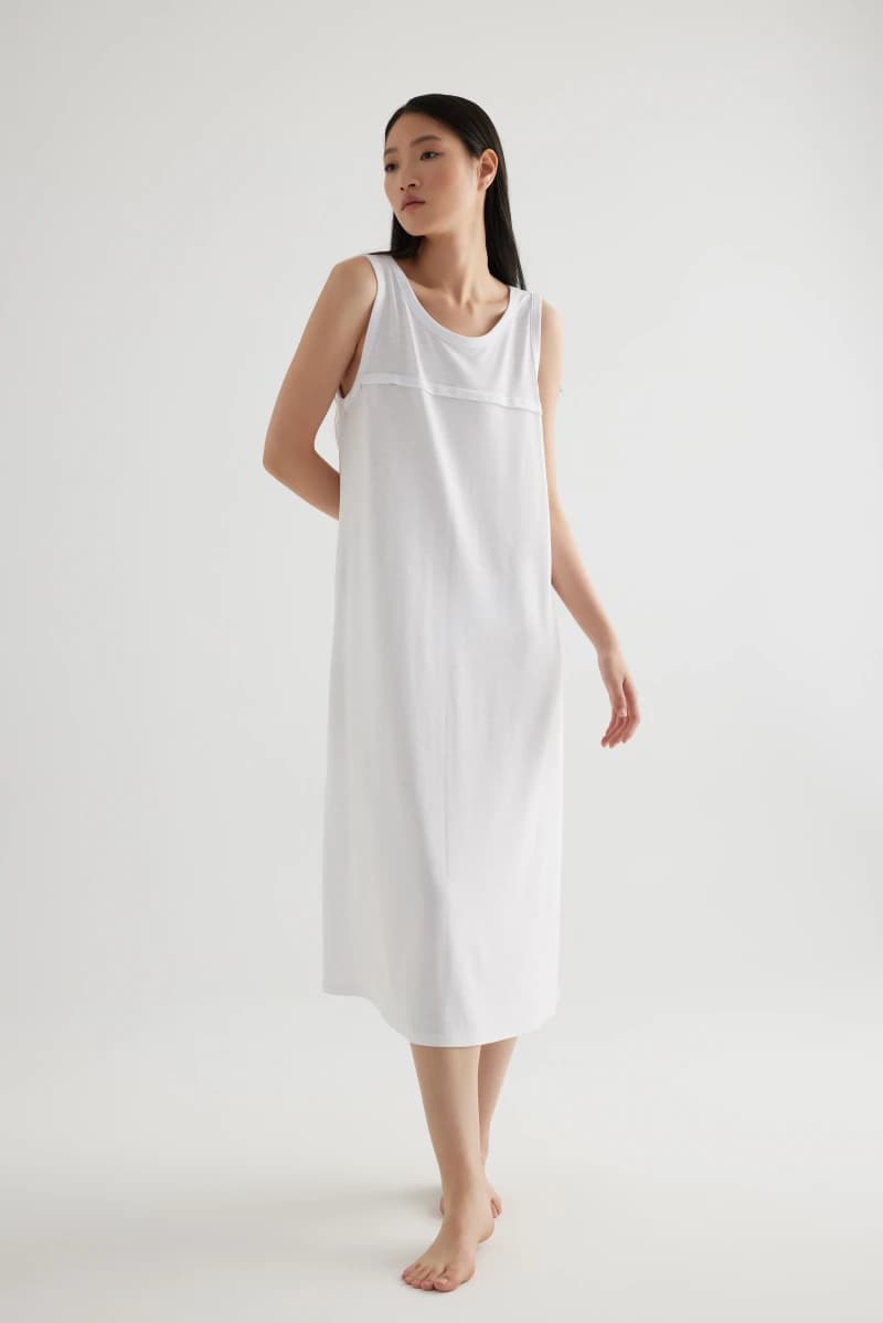 Women's White Modal Dress — view 3
