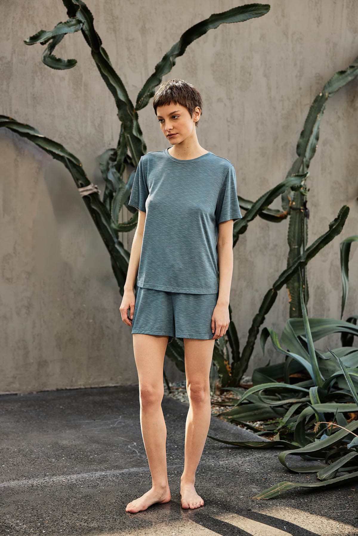 Women's Green Modal Shorts — view 3