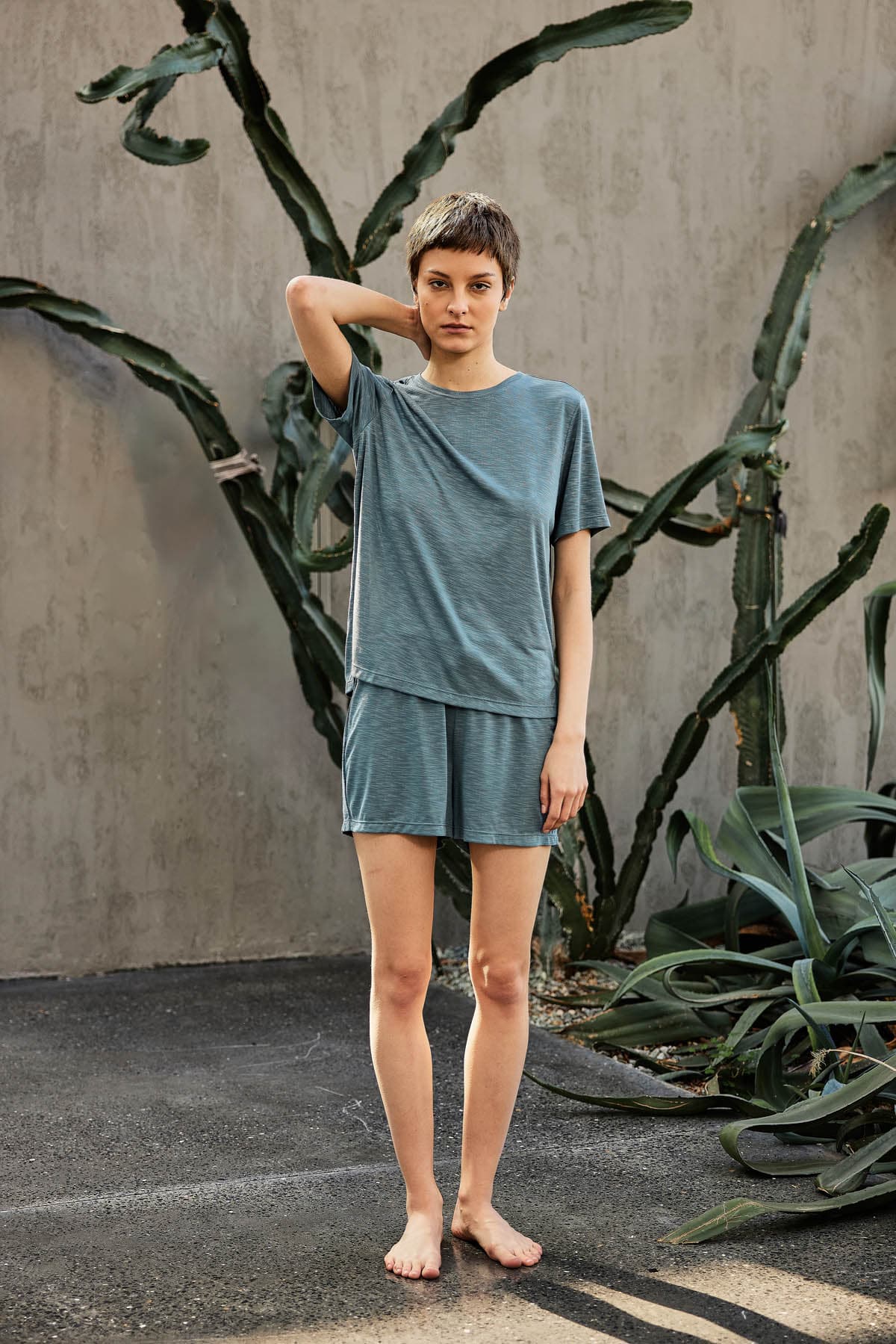 Women's Green Modal Shorts — view 4