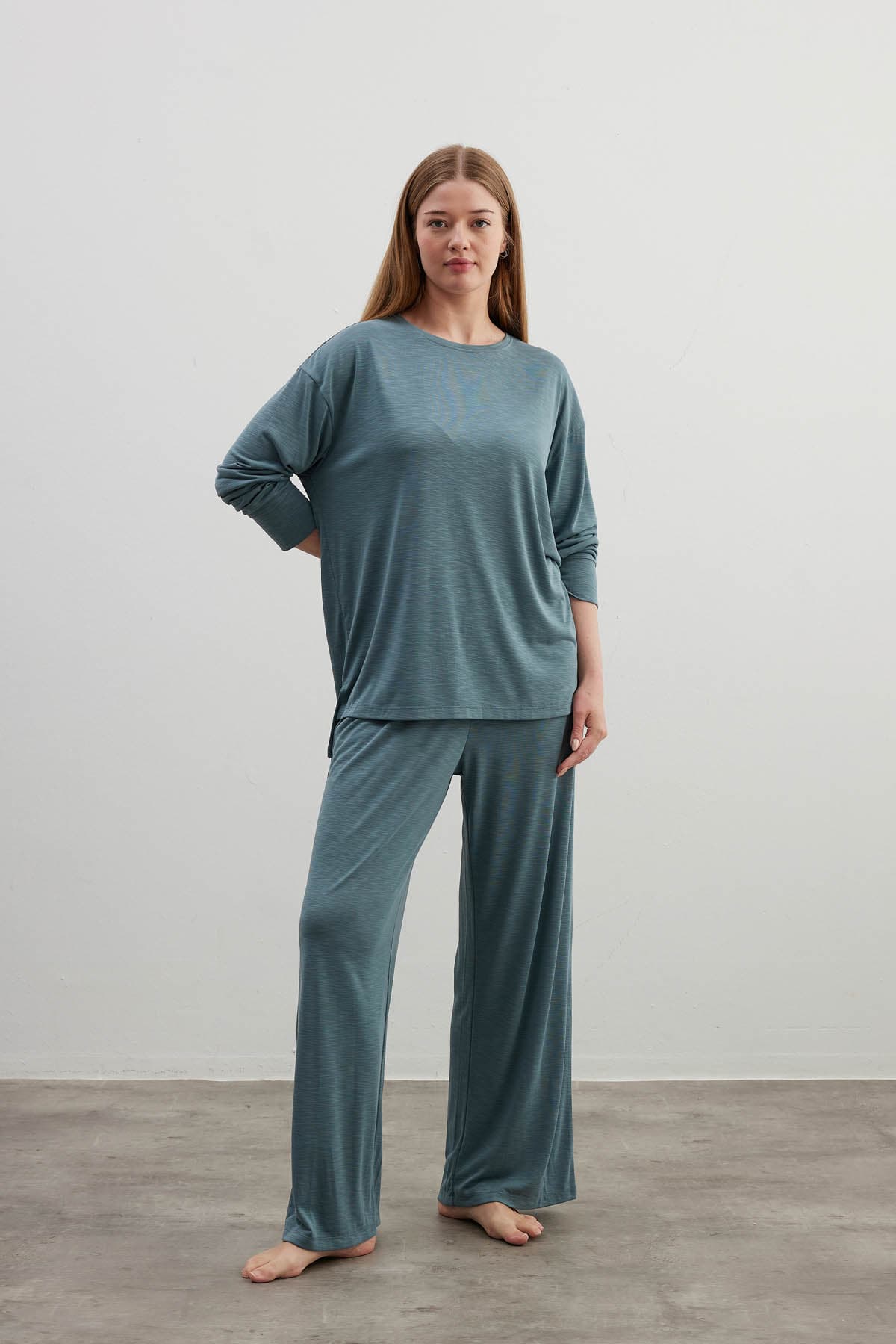 Women's Green Modal Trousers — view 1