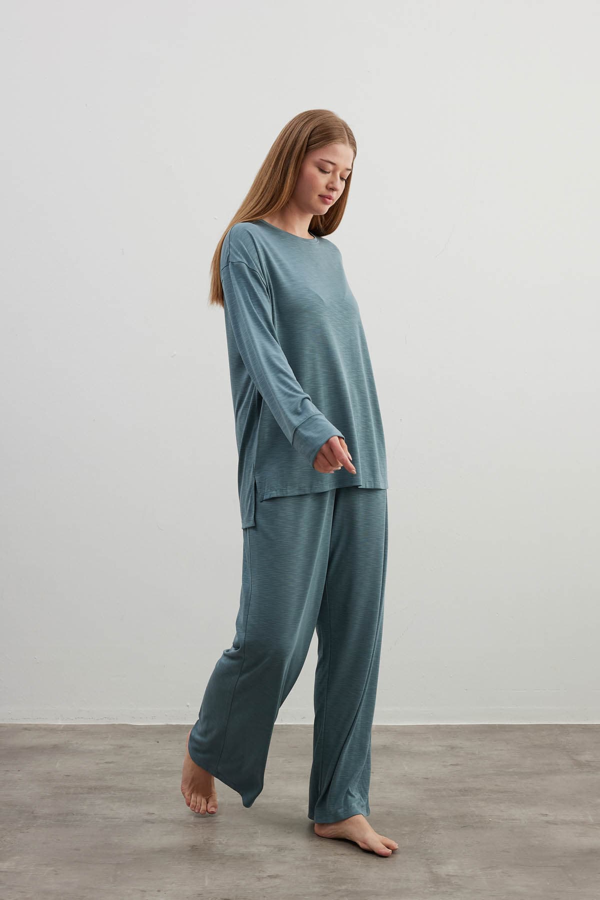 Women's Green Modal Trousers — view 2