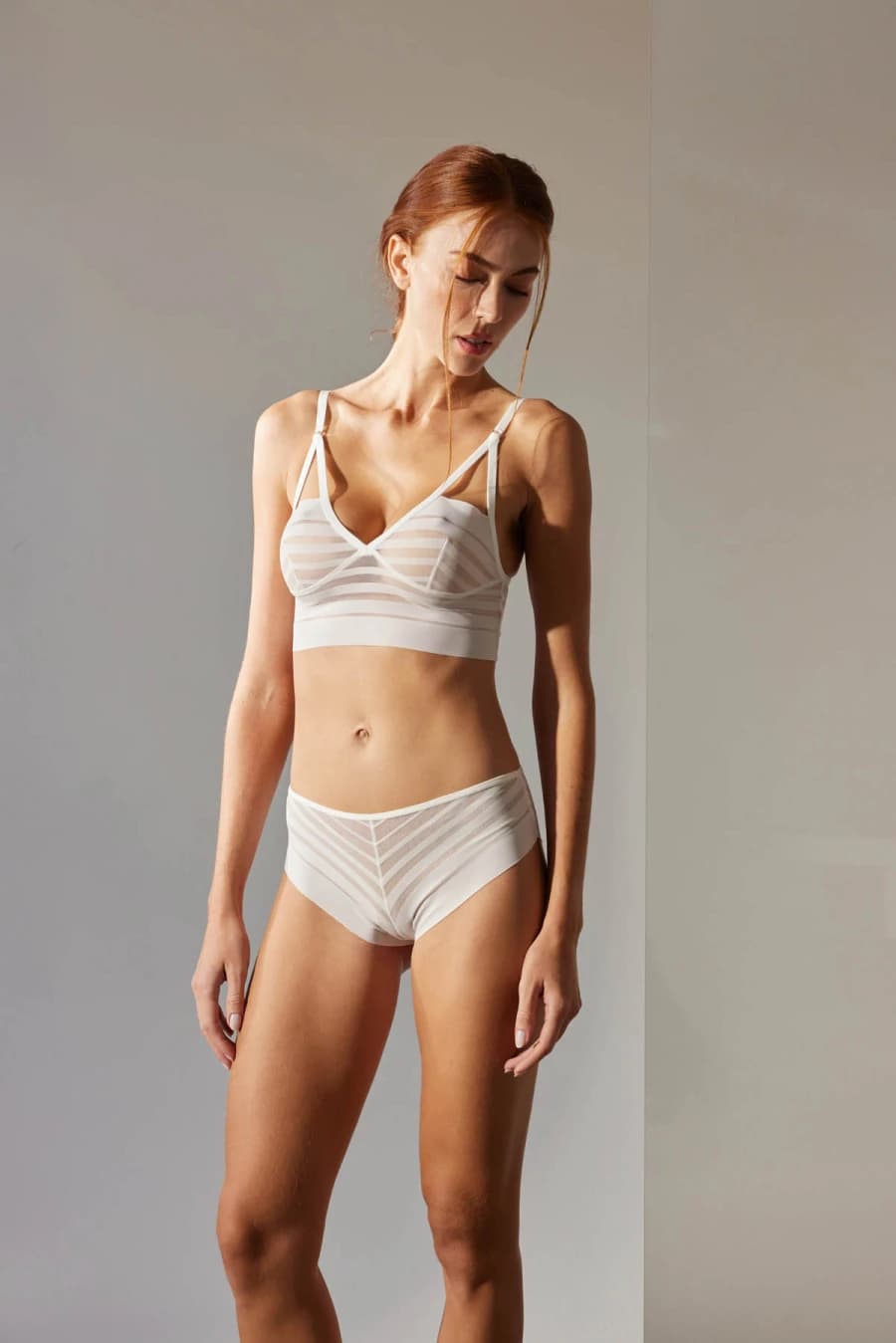 Women's Ecru Striped Modal Briefs — view 1
