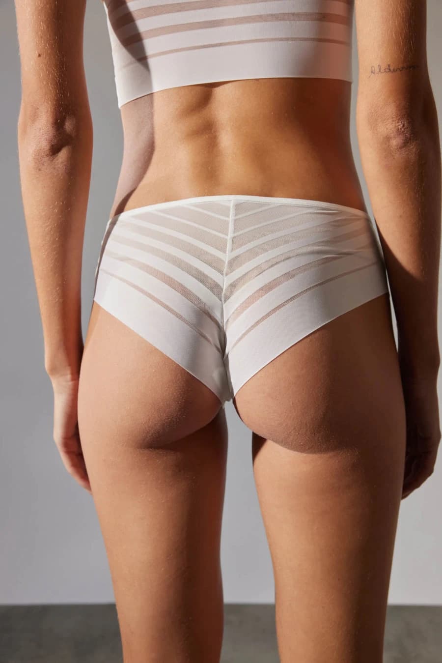 Women's Ecru Striped Modal Briefs — view 3