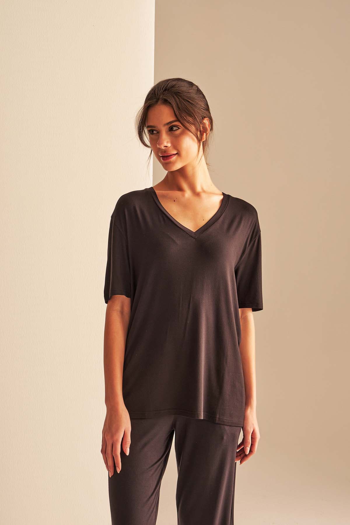 Women's Black Modal Tee — view 2
