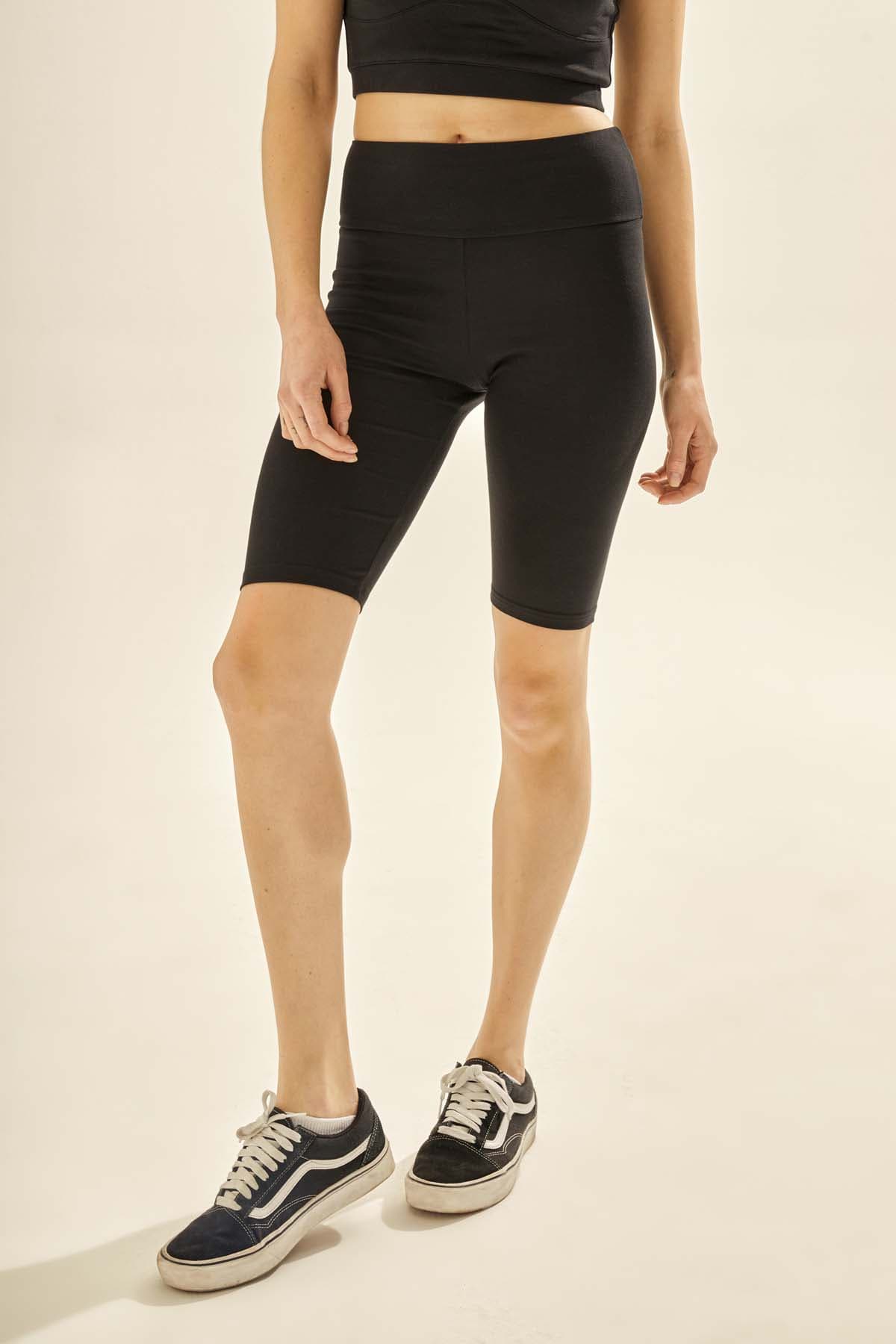 Women's Black Cotton Leggings — view 2