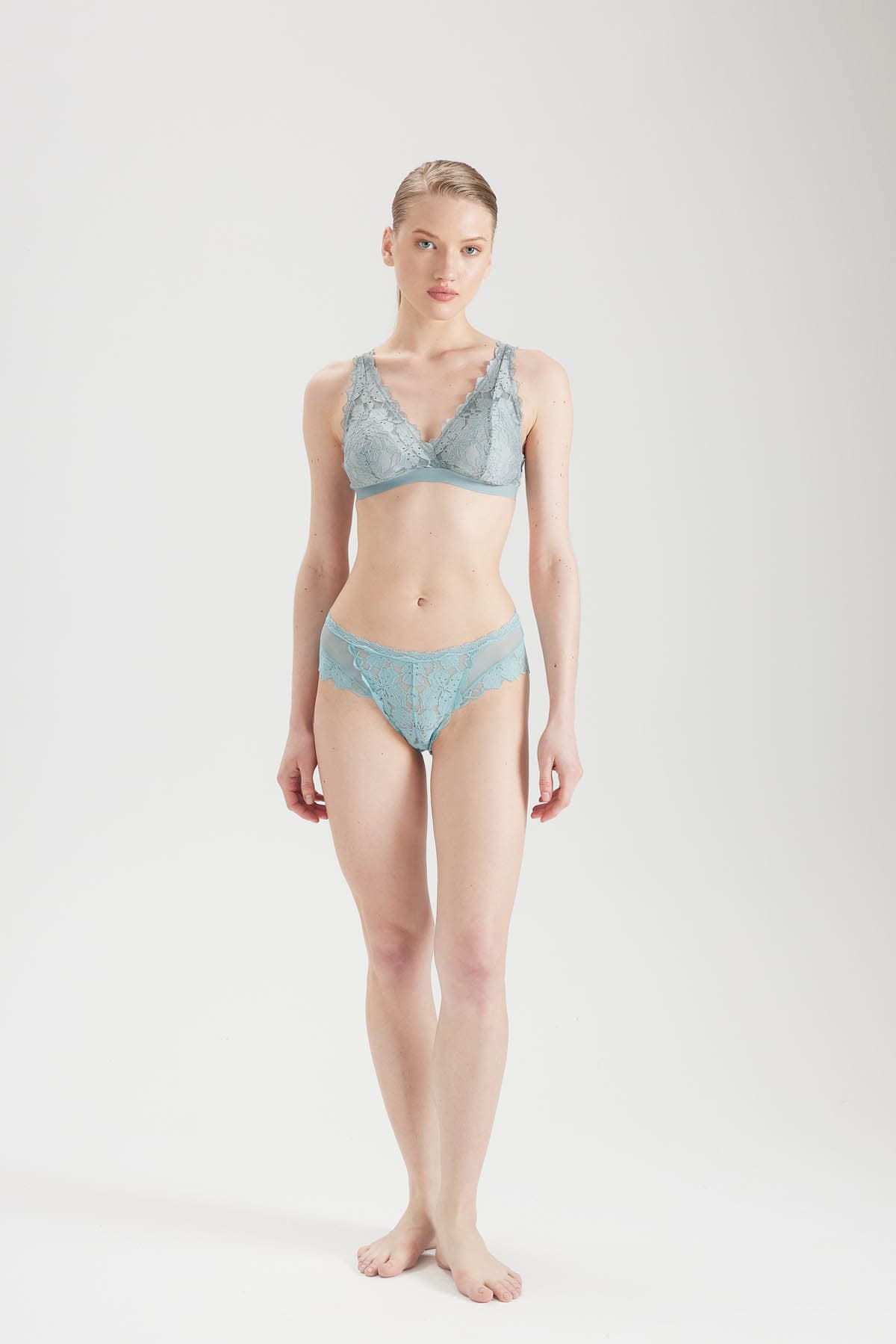 Women's Blue Lace Briefs — view 4