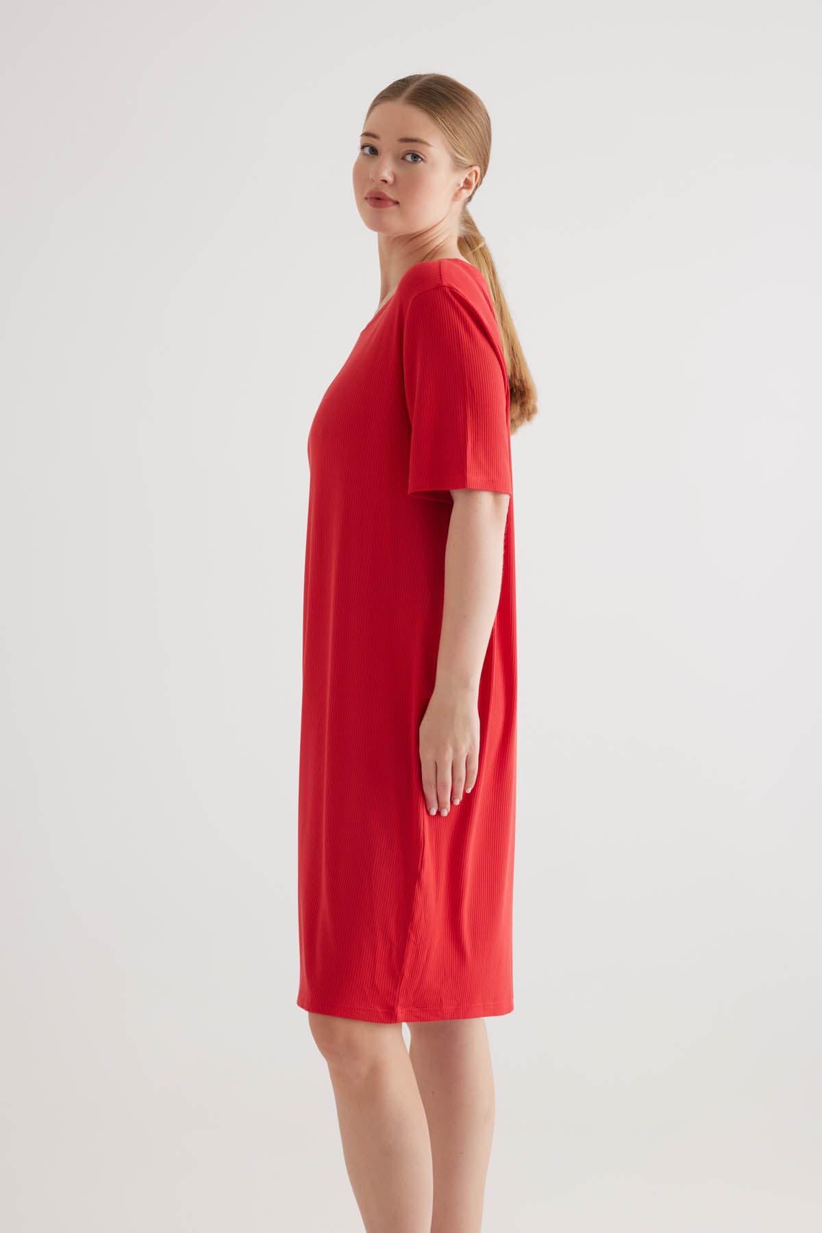 Women's Red Modal Dress — view 4