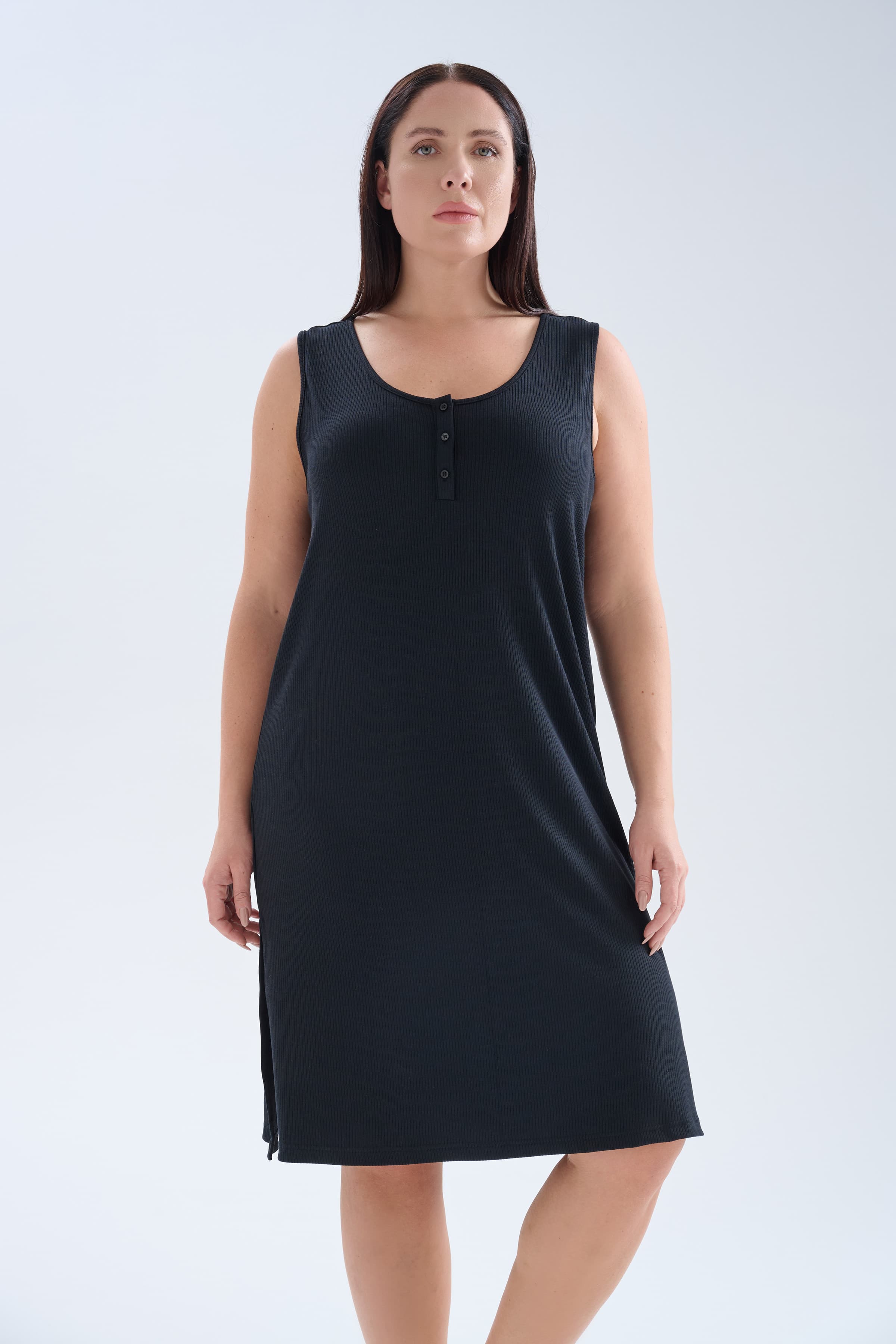 Women's Black Modal Nightgown — view 3