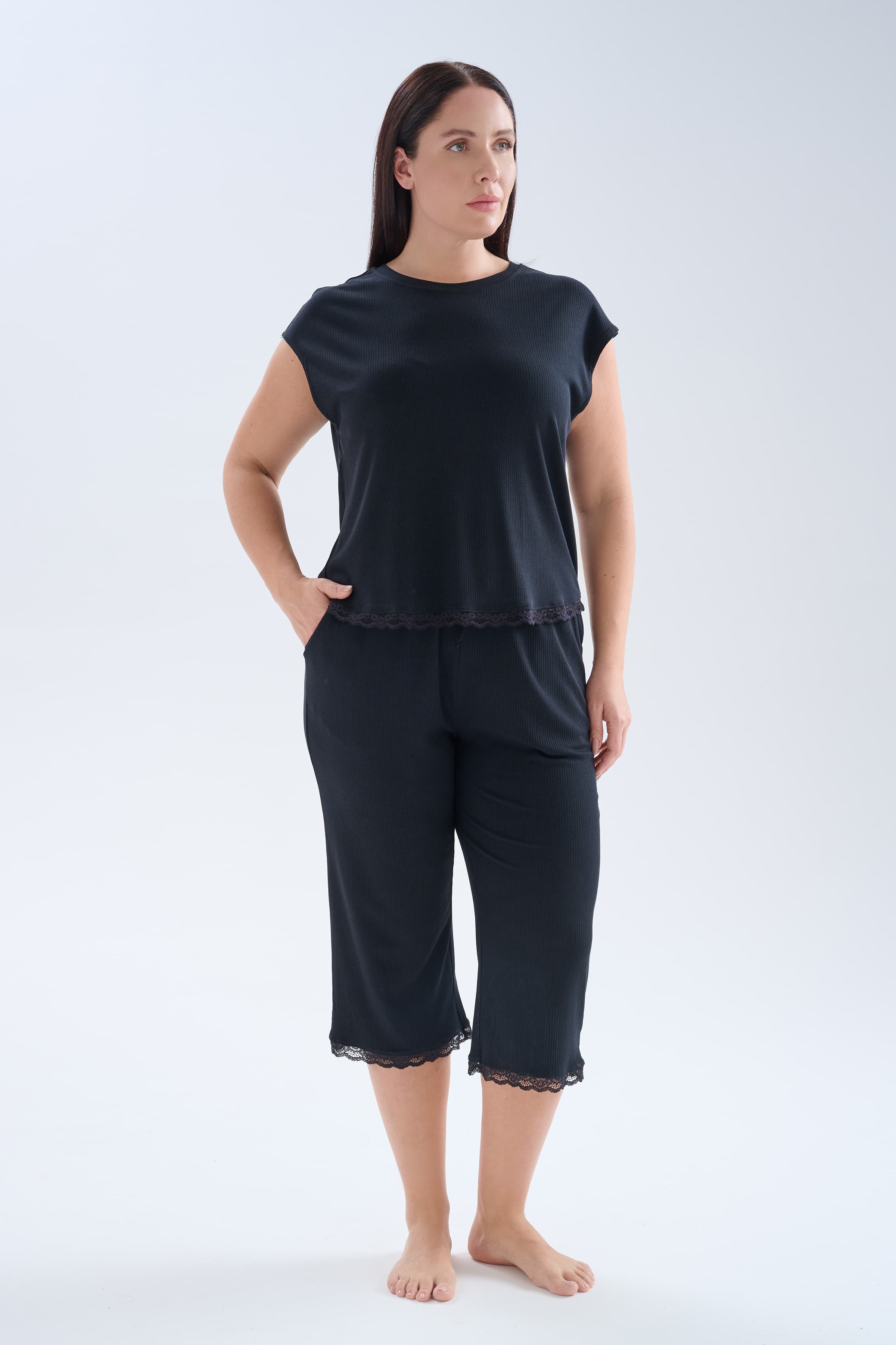 Women's Black Modal Pajama Set — view 2