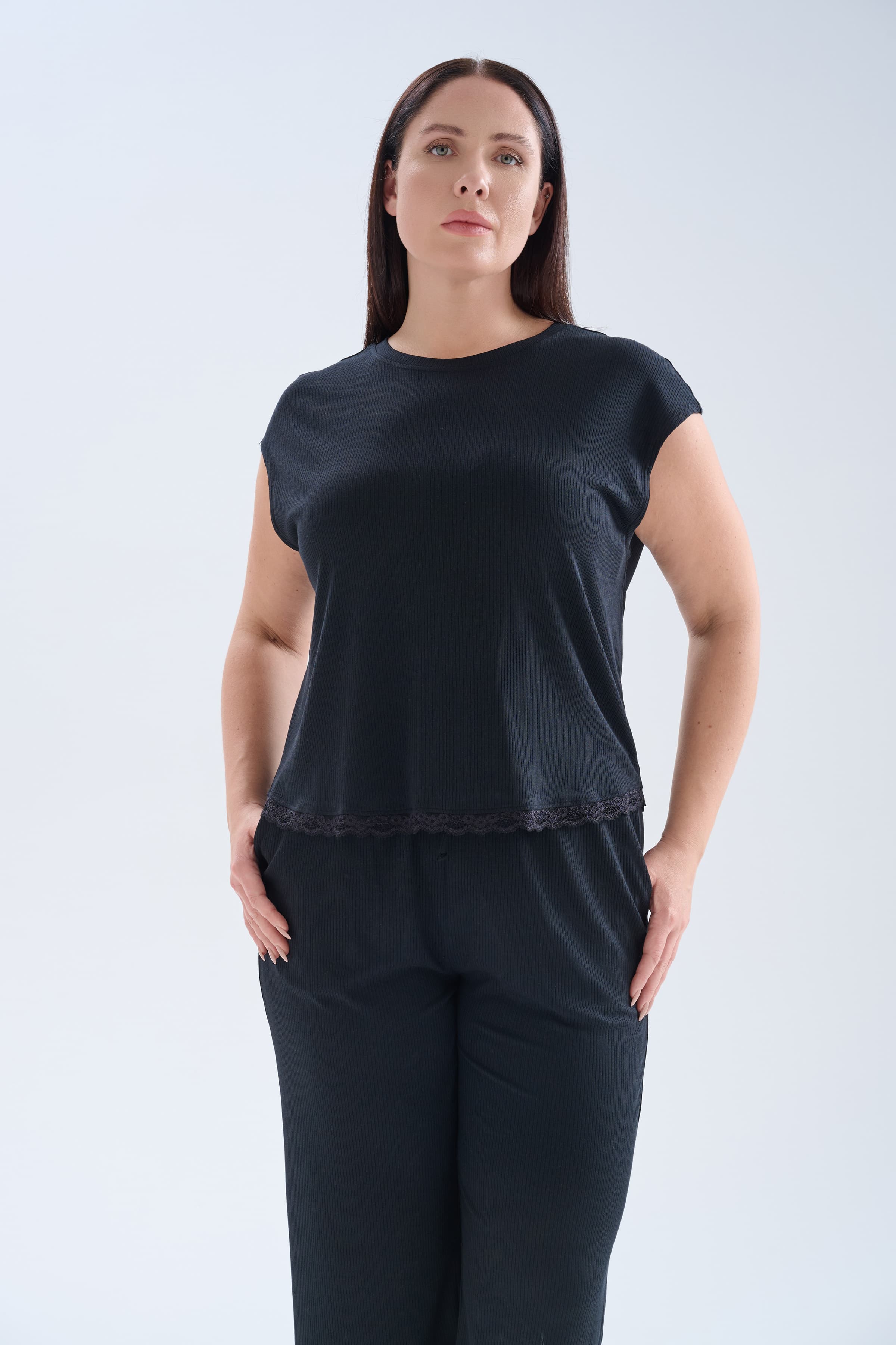 Women's Black Modal Pajama Set — view 3