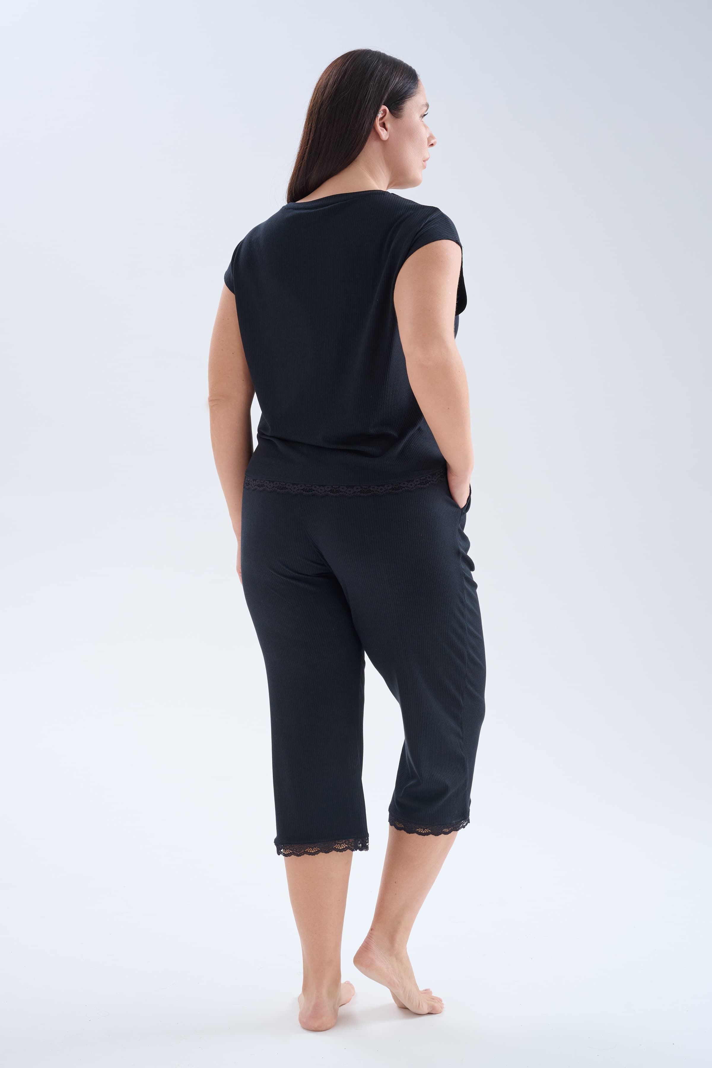 Women's Black Modal Pajama Set — view 4