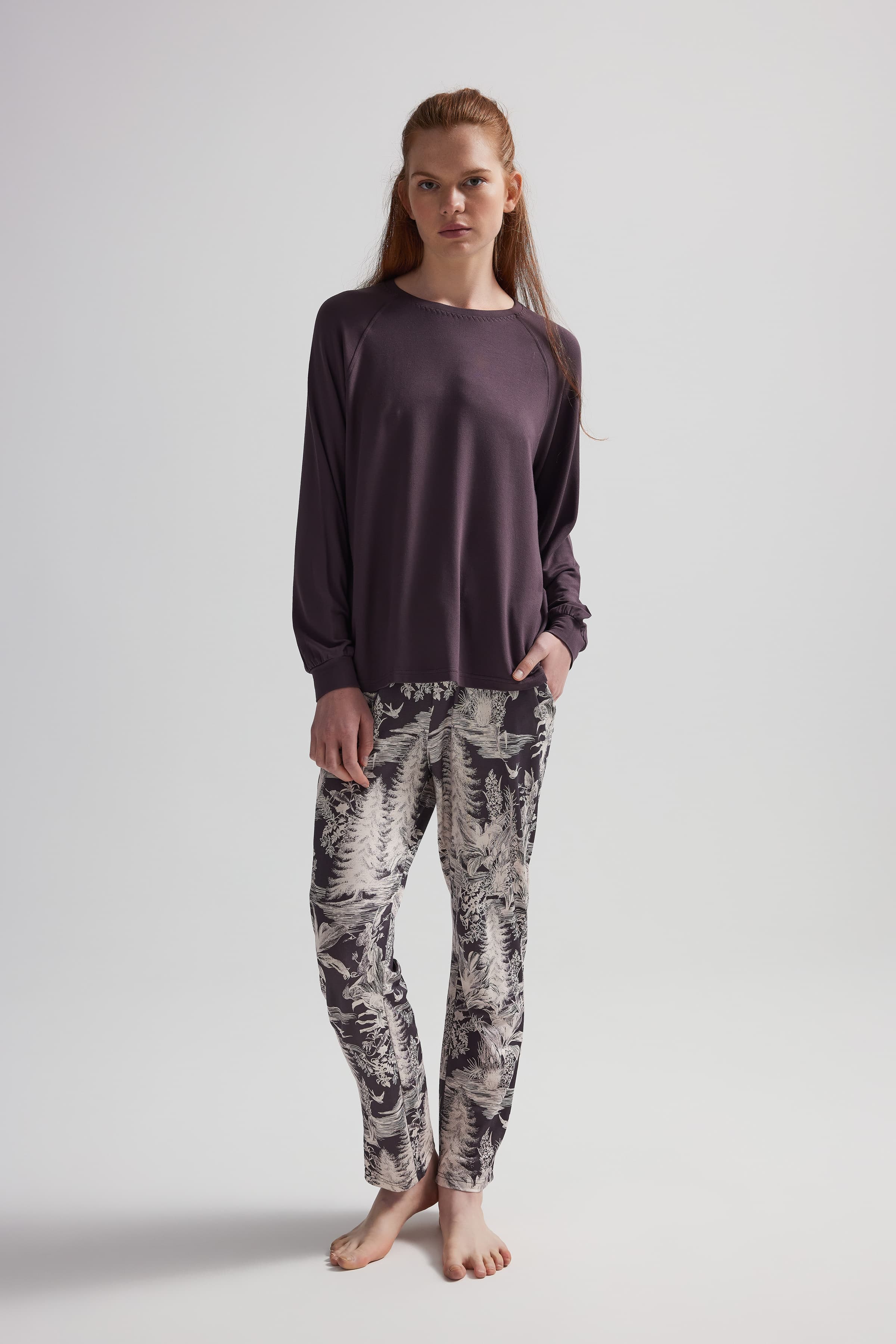 Women's Brown Modal Pajama Set — view 1