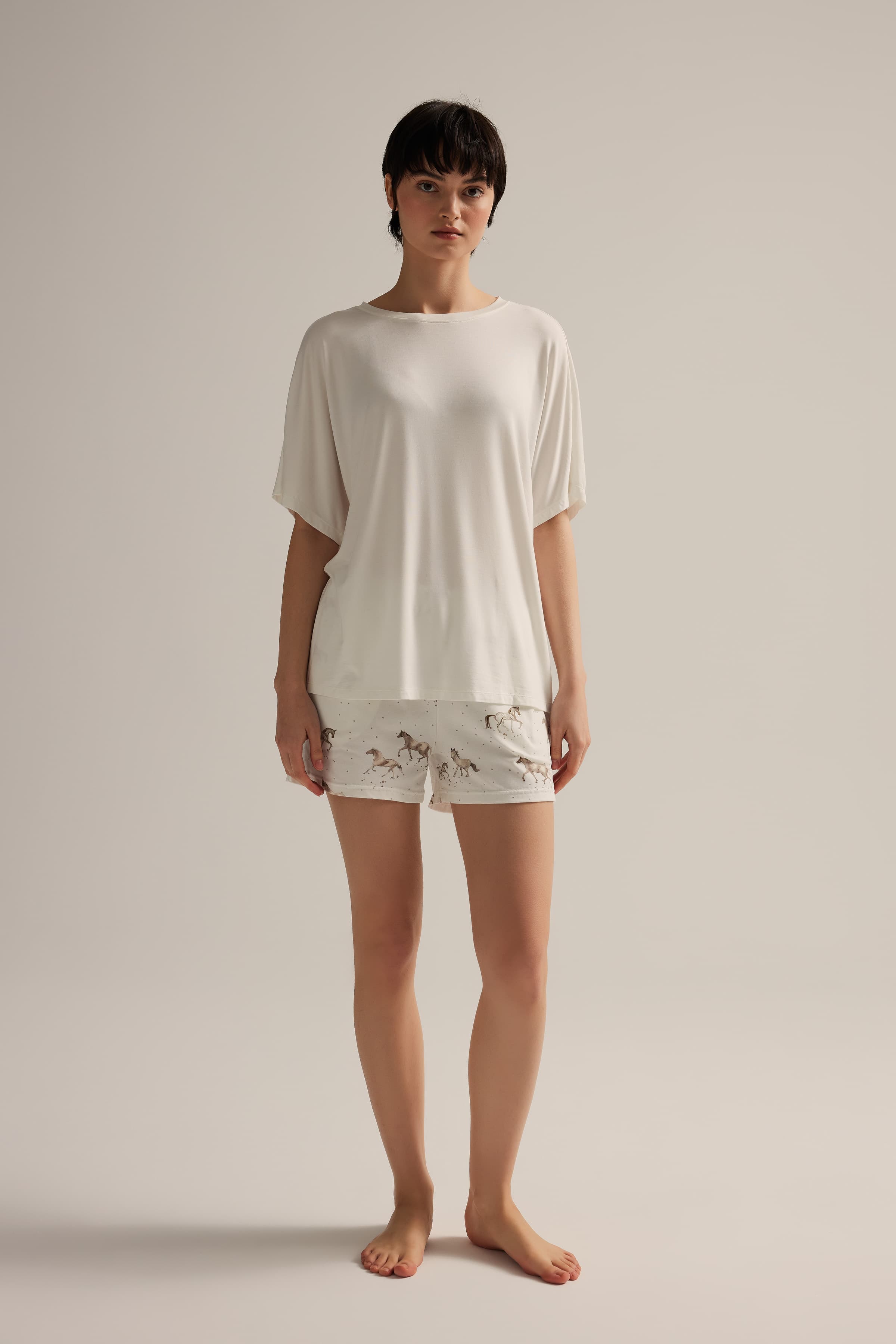 Women's Ecru Modal Pajama Set — view 4