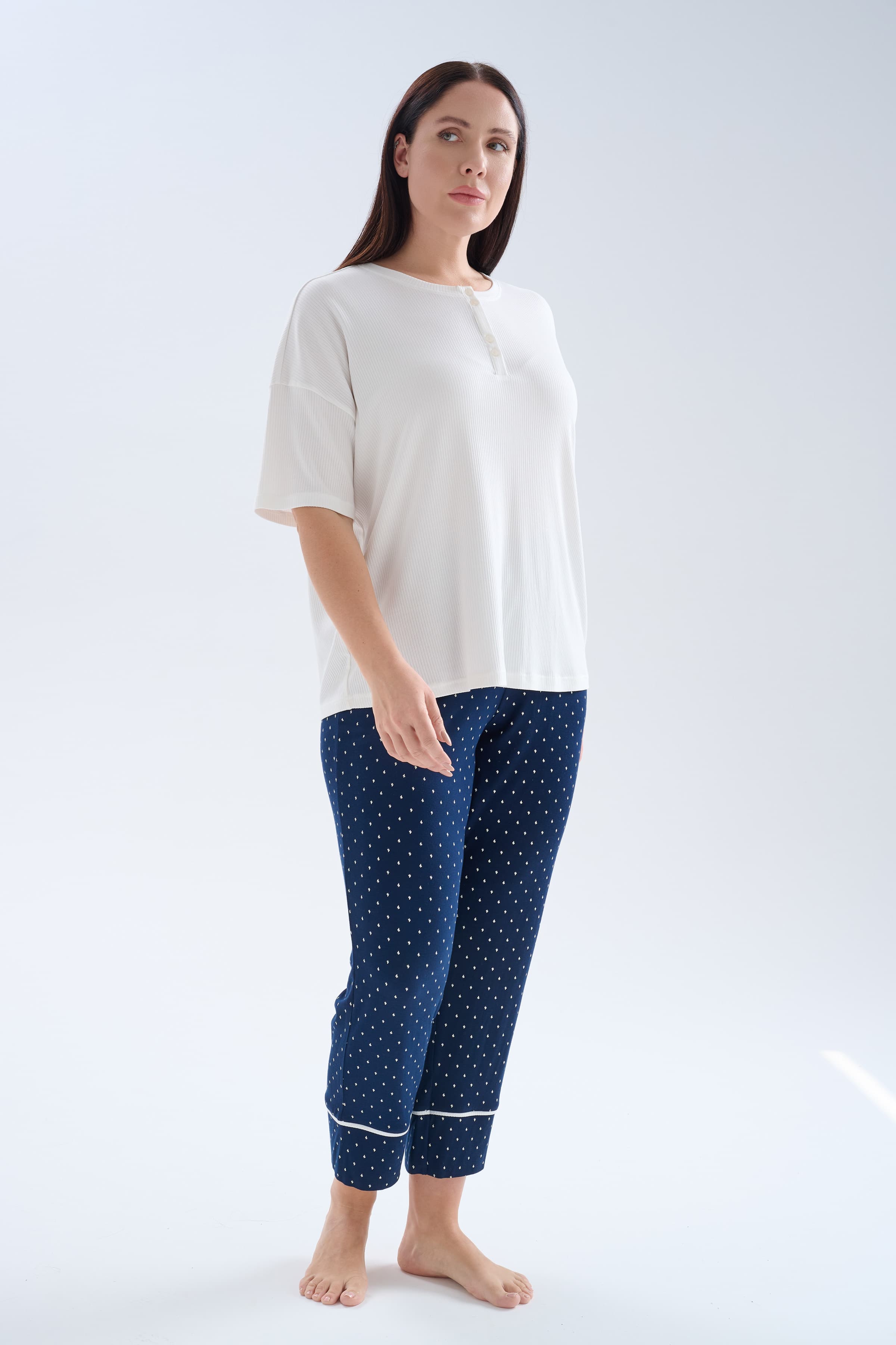 Women's Ecru Modal Pajama Set — view 1