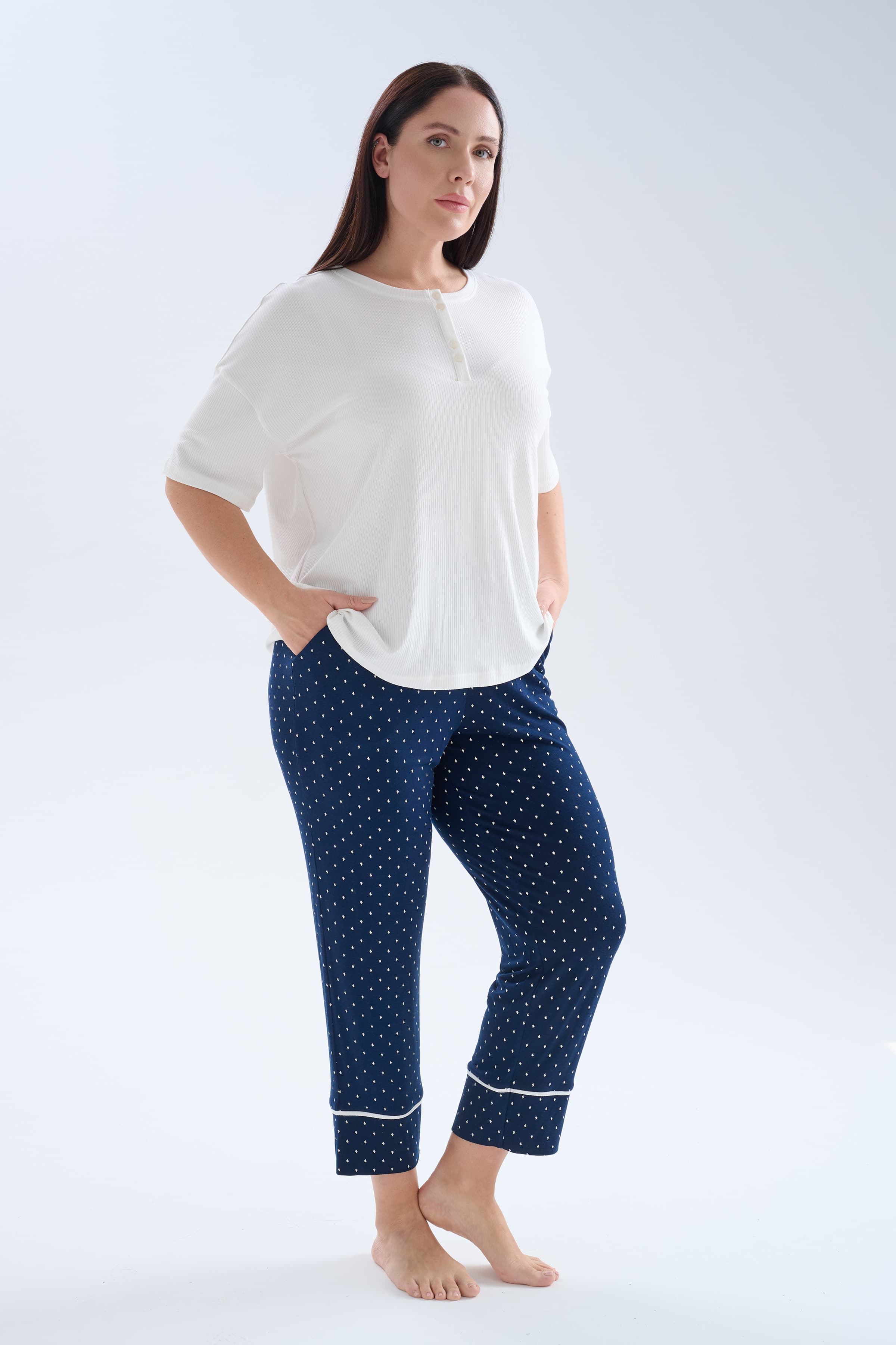 Women's Ecru Modal Pajama Set — view 2