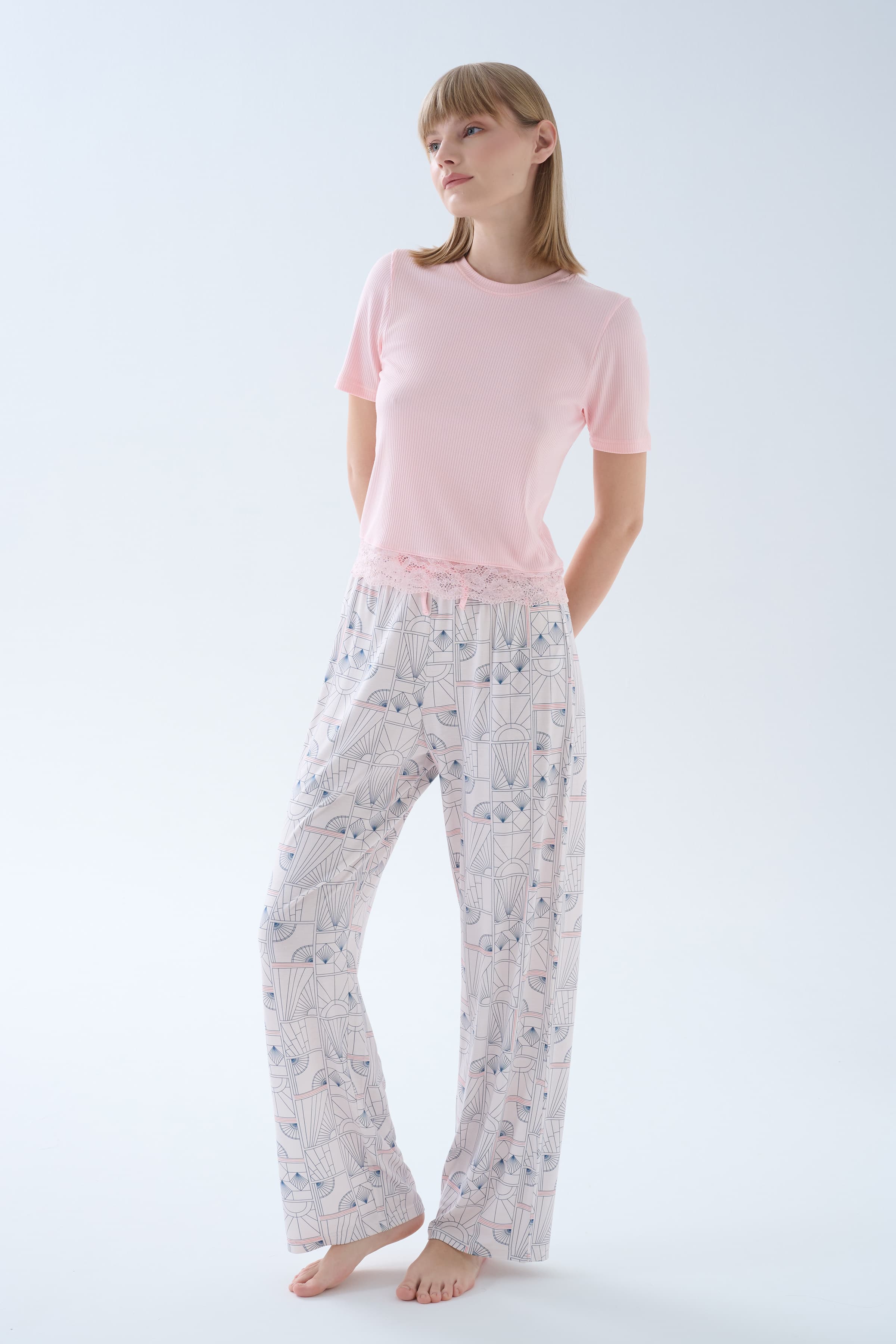 Women's Pink Modal Pajama Set — view 1
