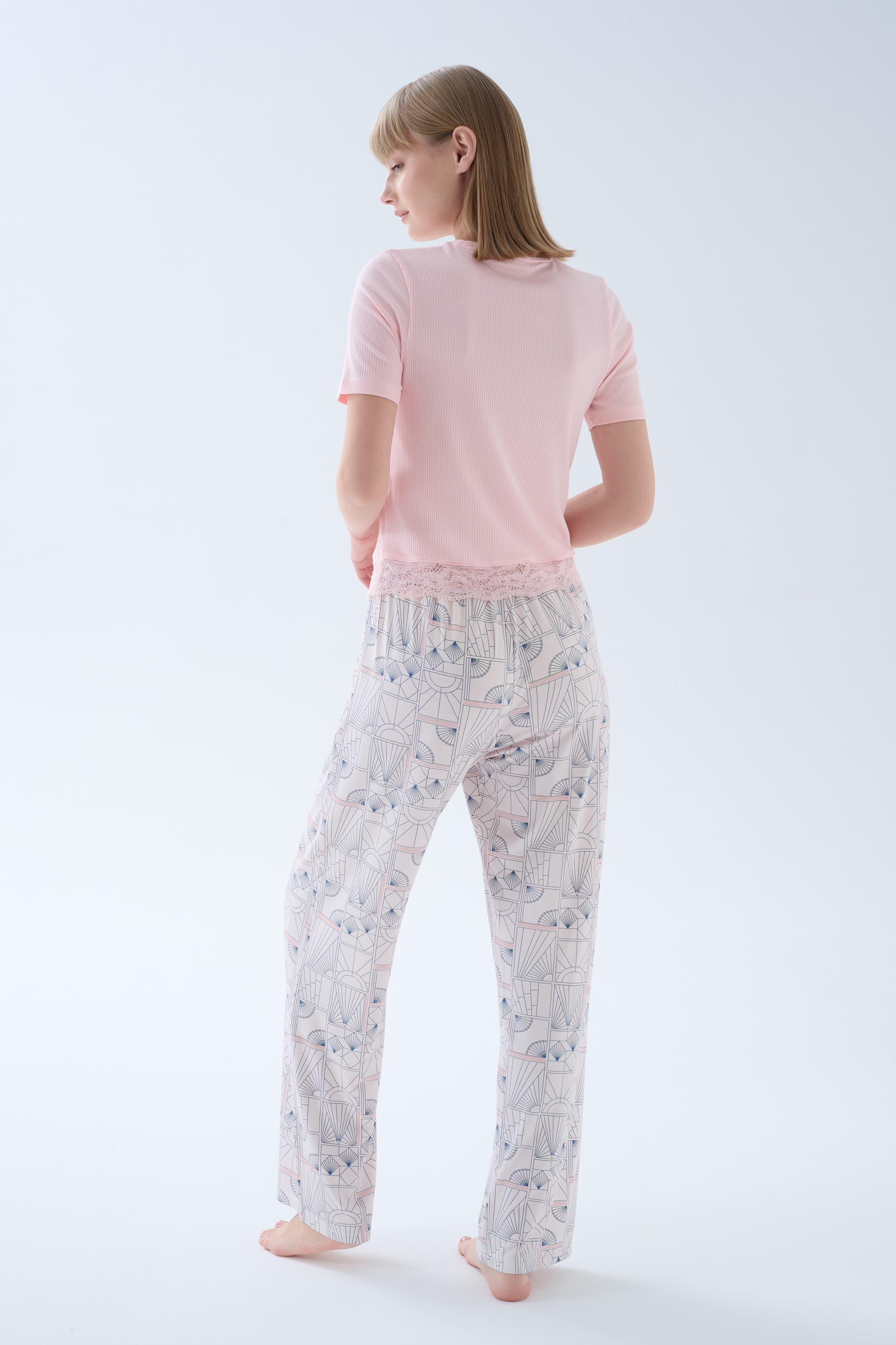 Women's Pink Modal Pajama Set — view 4