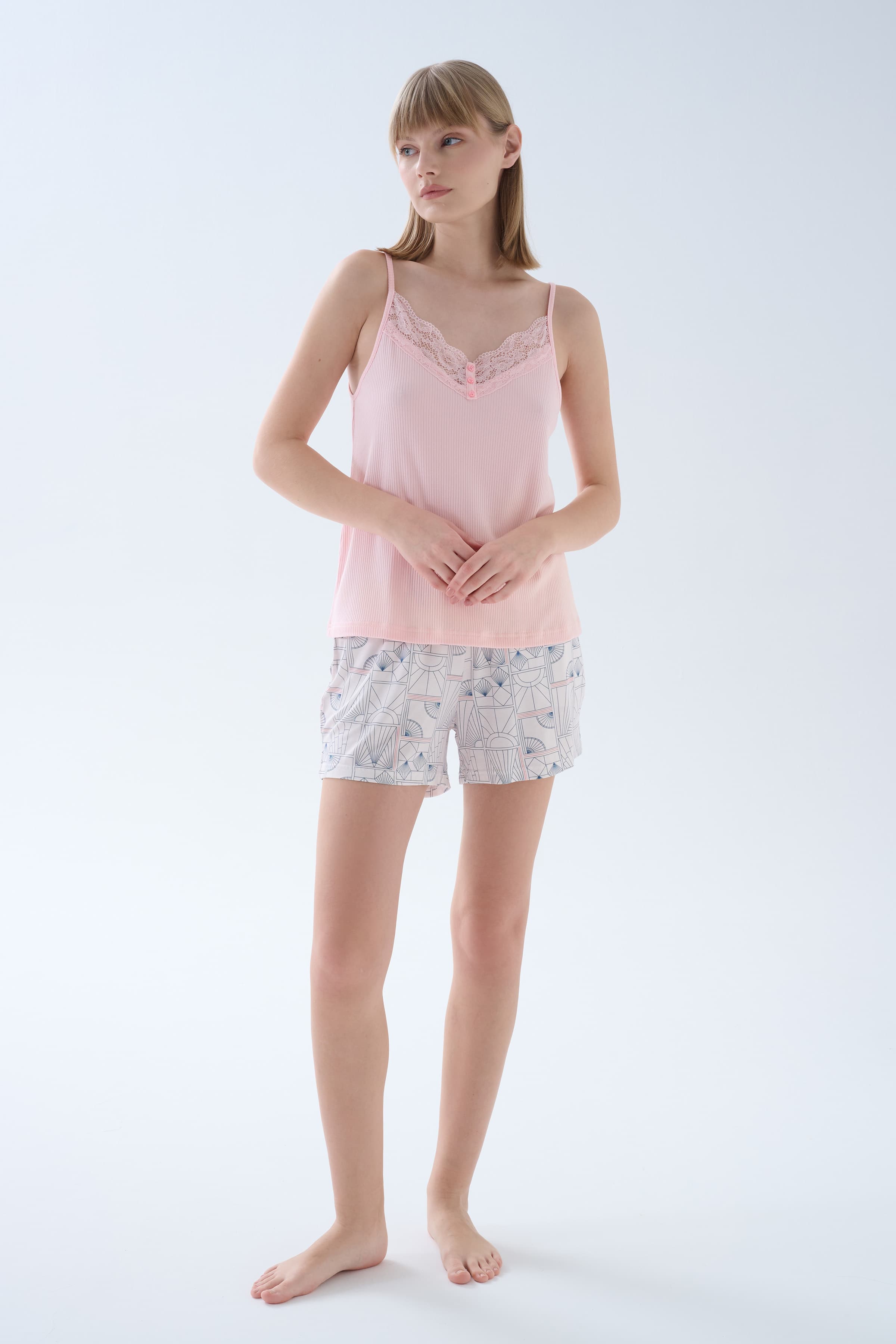 Women's Pink Modal Pajama Set — view 1