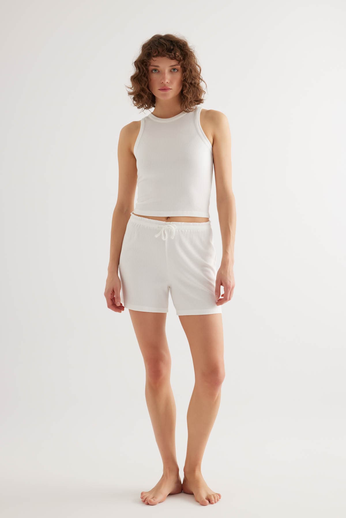 Women's Ecru Modal Shorts — view 2