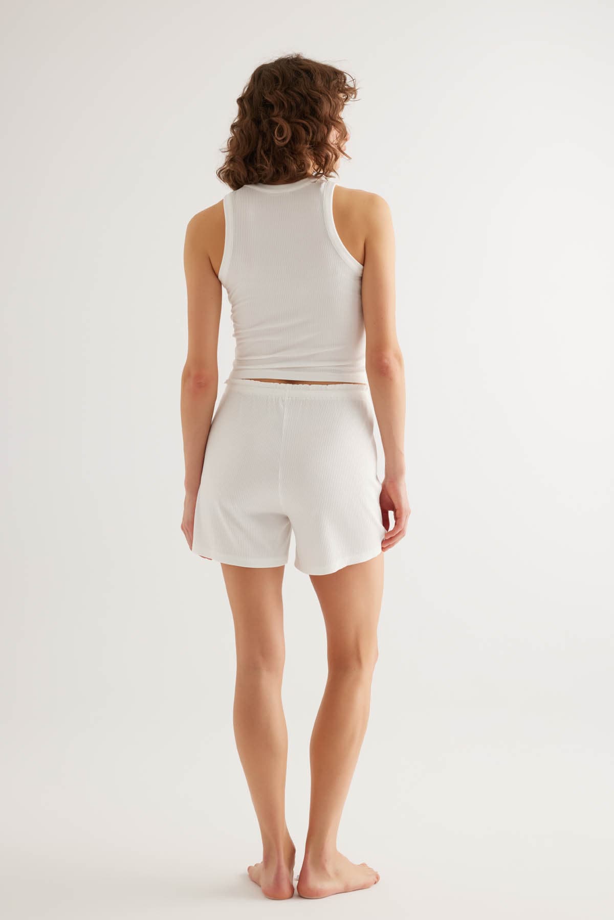 Women's Ecru Modal Shorts — view 3