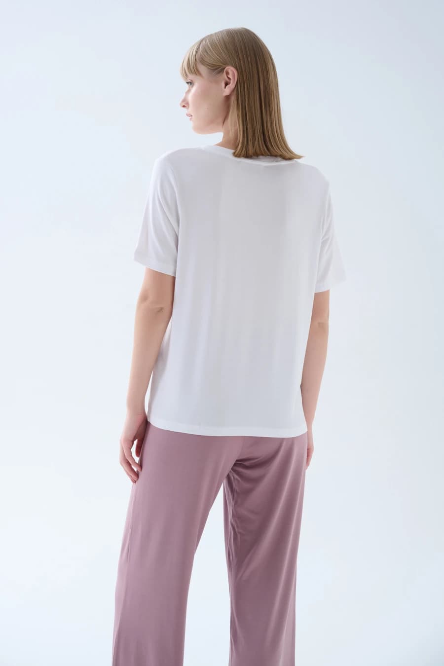 Women's White Modal Tee — view 4