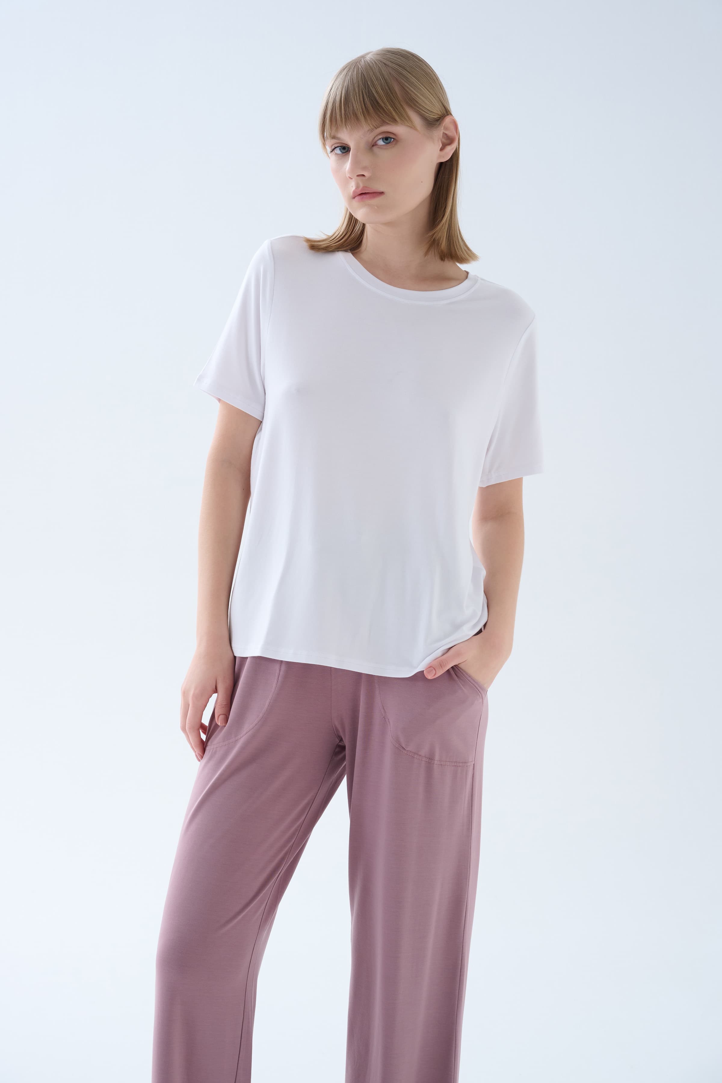 Women's White Modal Tee — view 3