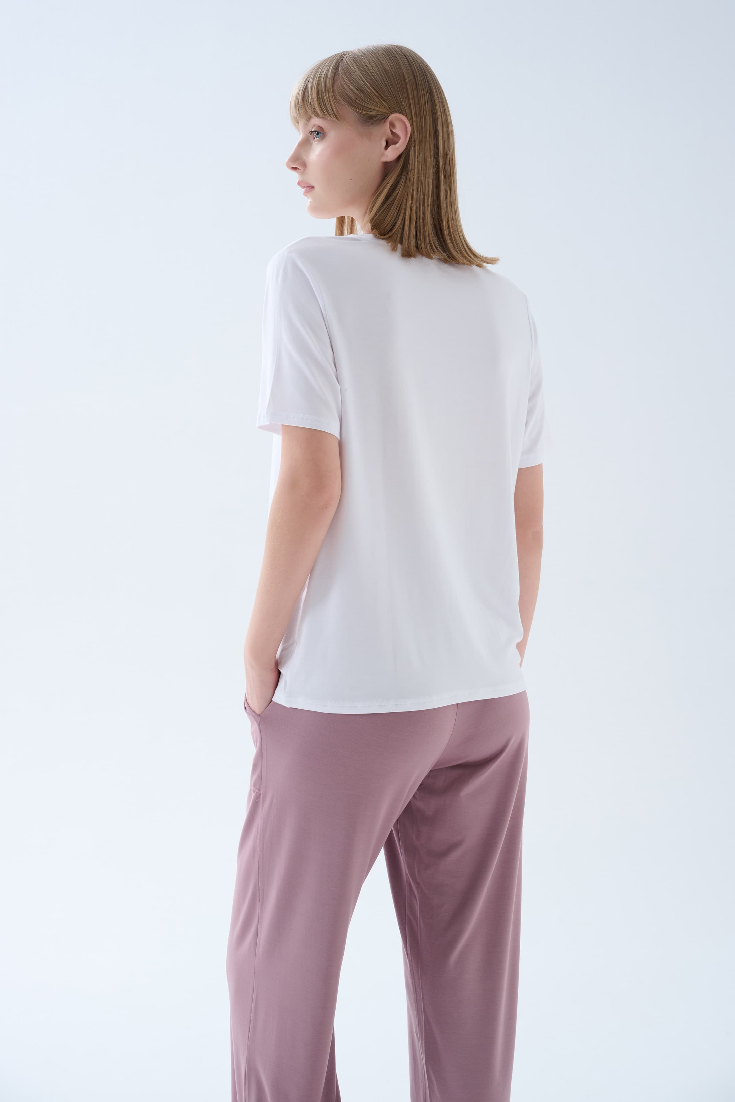 Women's White Modal Tee — view 4