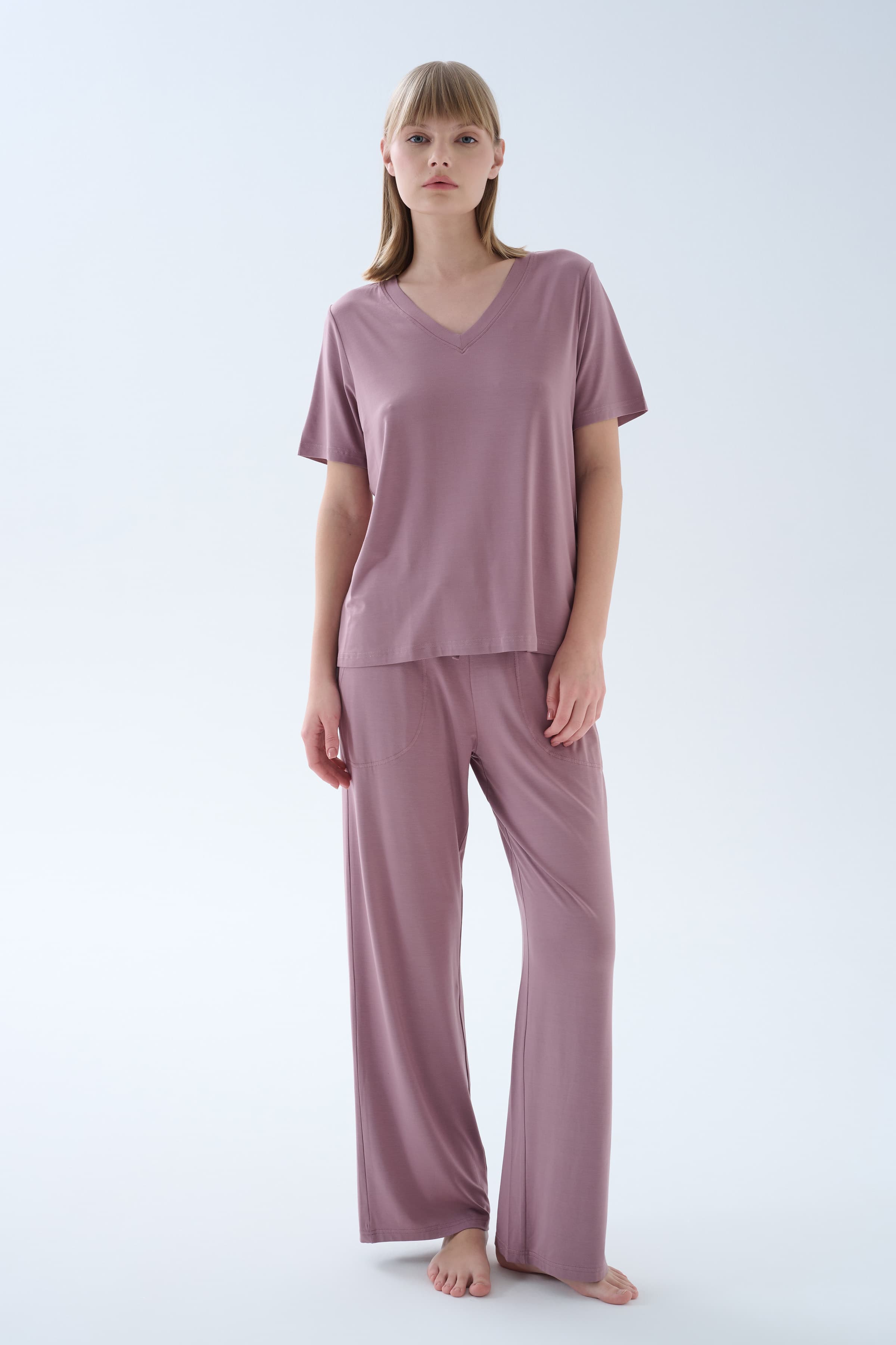Women's Neutral Modal Trousers — view 2