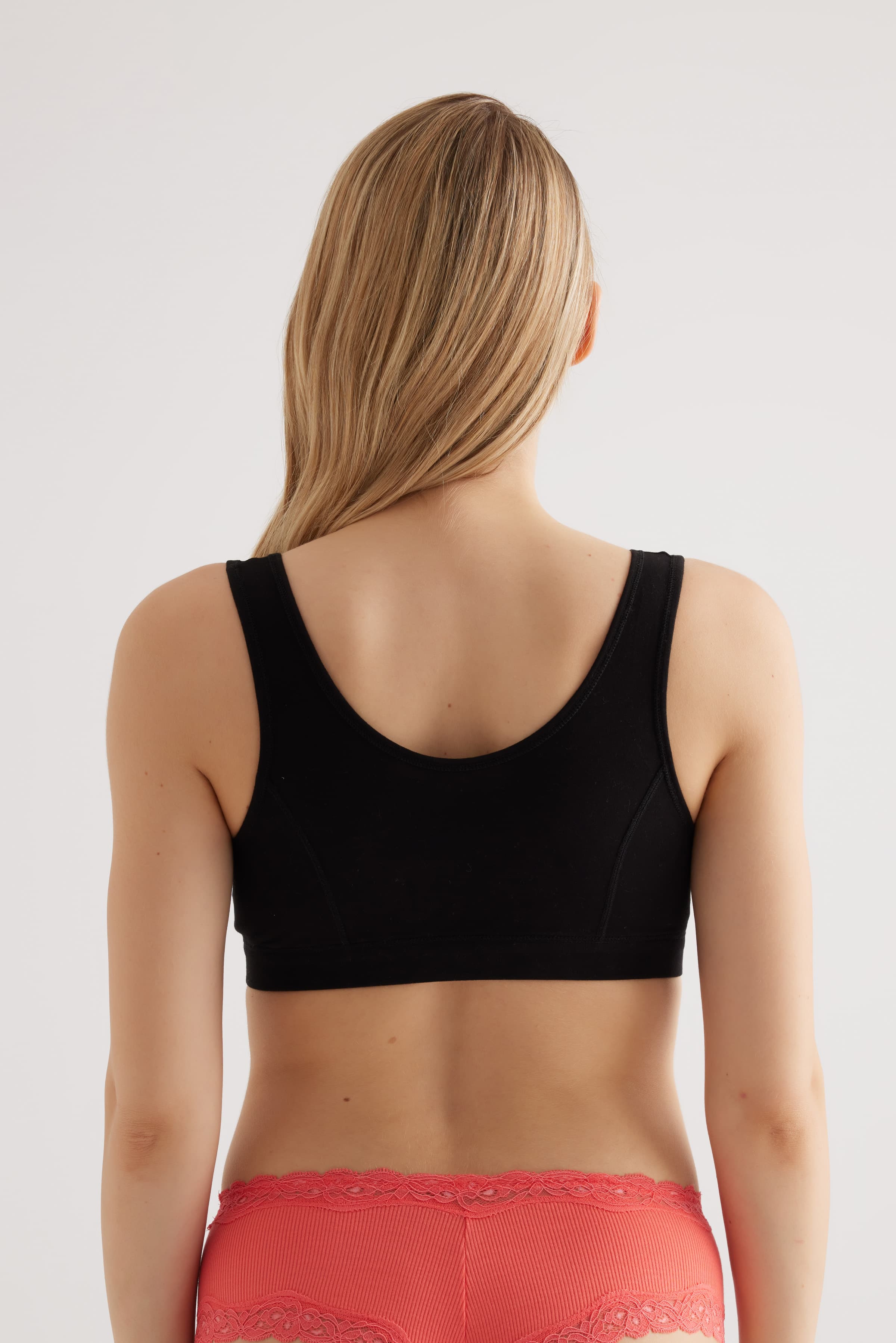 Women's Black Cotton Bra — view 4
