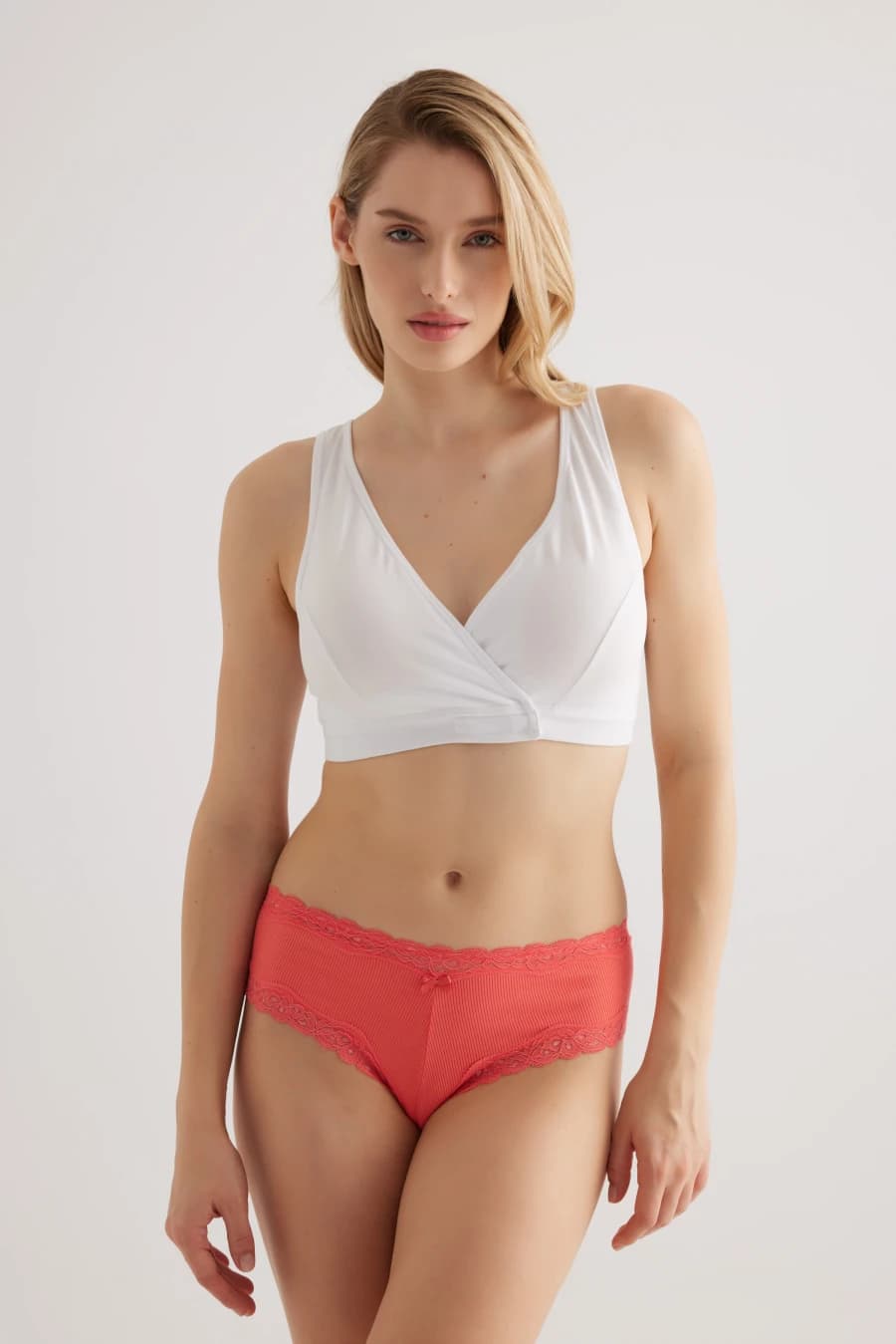 Women's White Cotton Bra — view 1