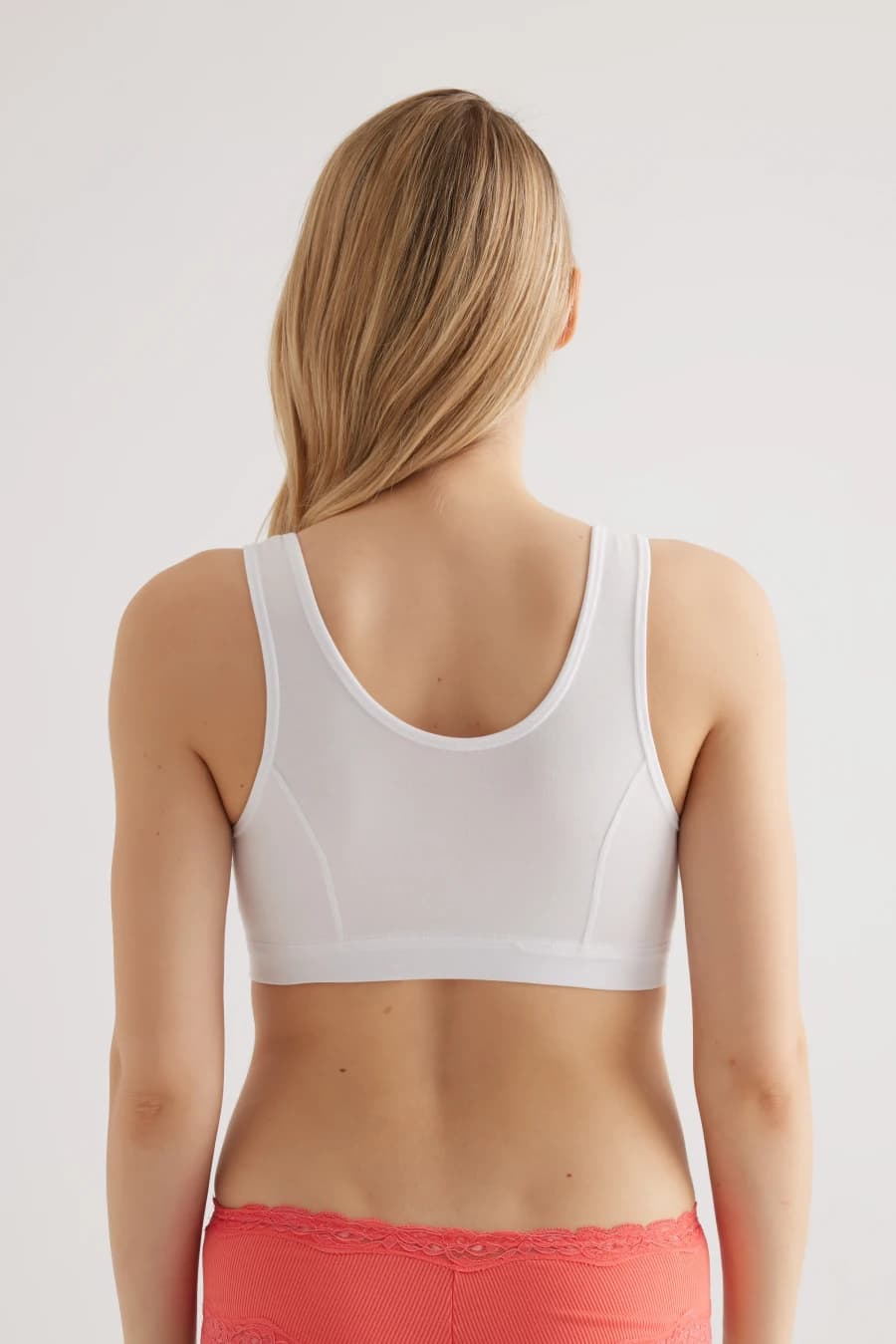 Women's White Cotton Bra — view 4