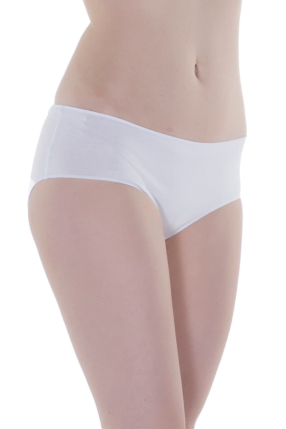 Women's White Cotton Briefs — view 3