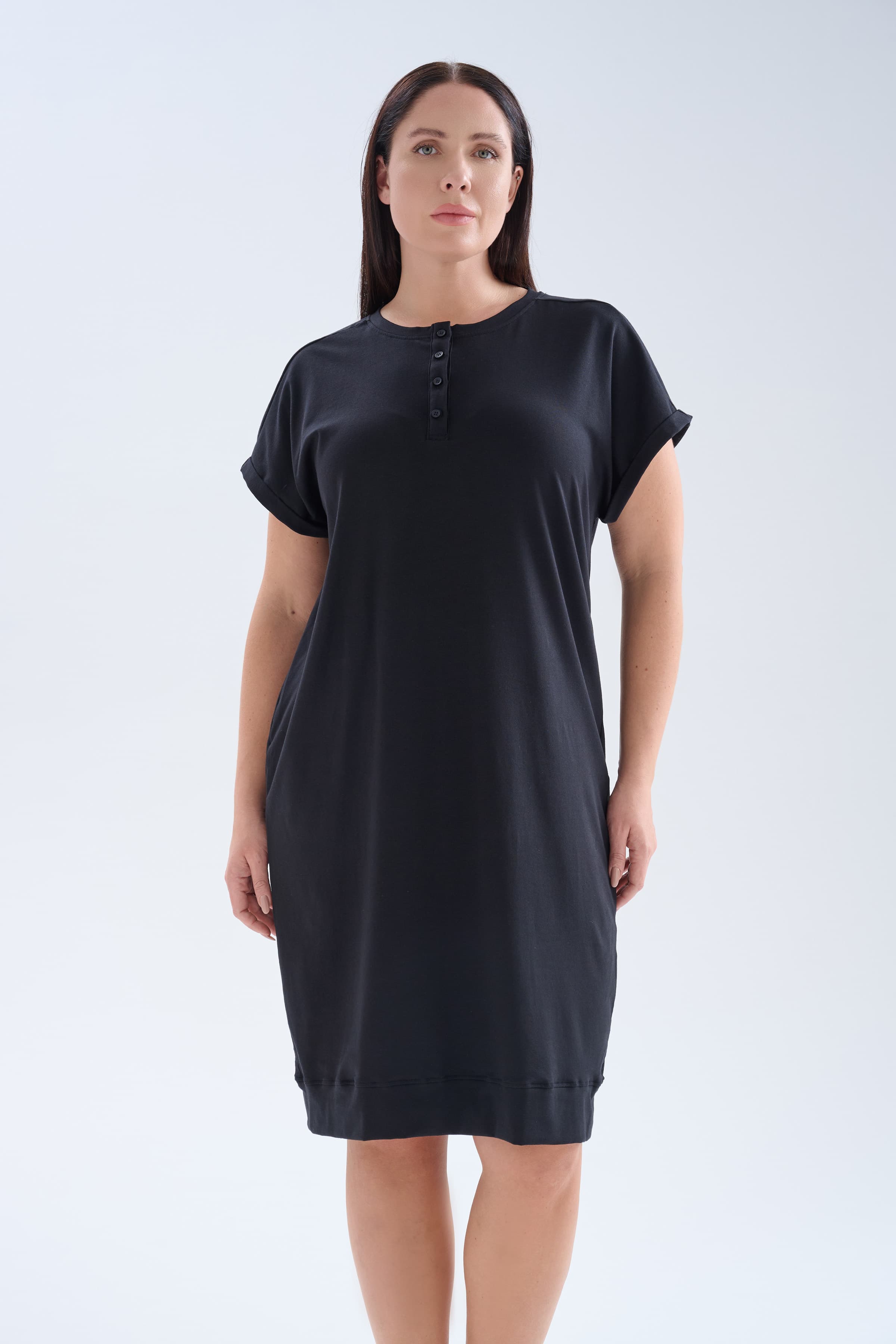 Women's Black Cotton Dress — view 2