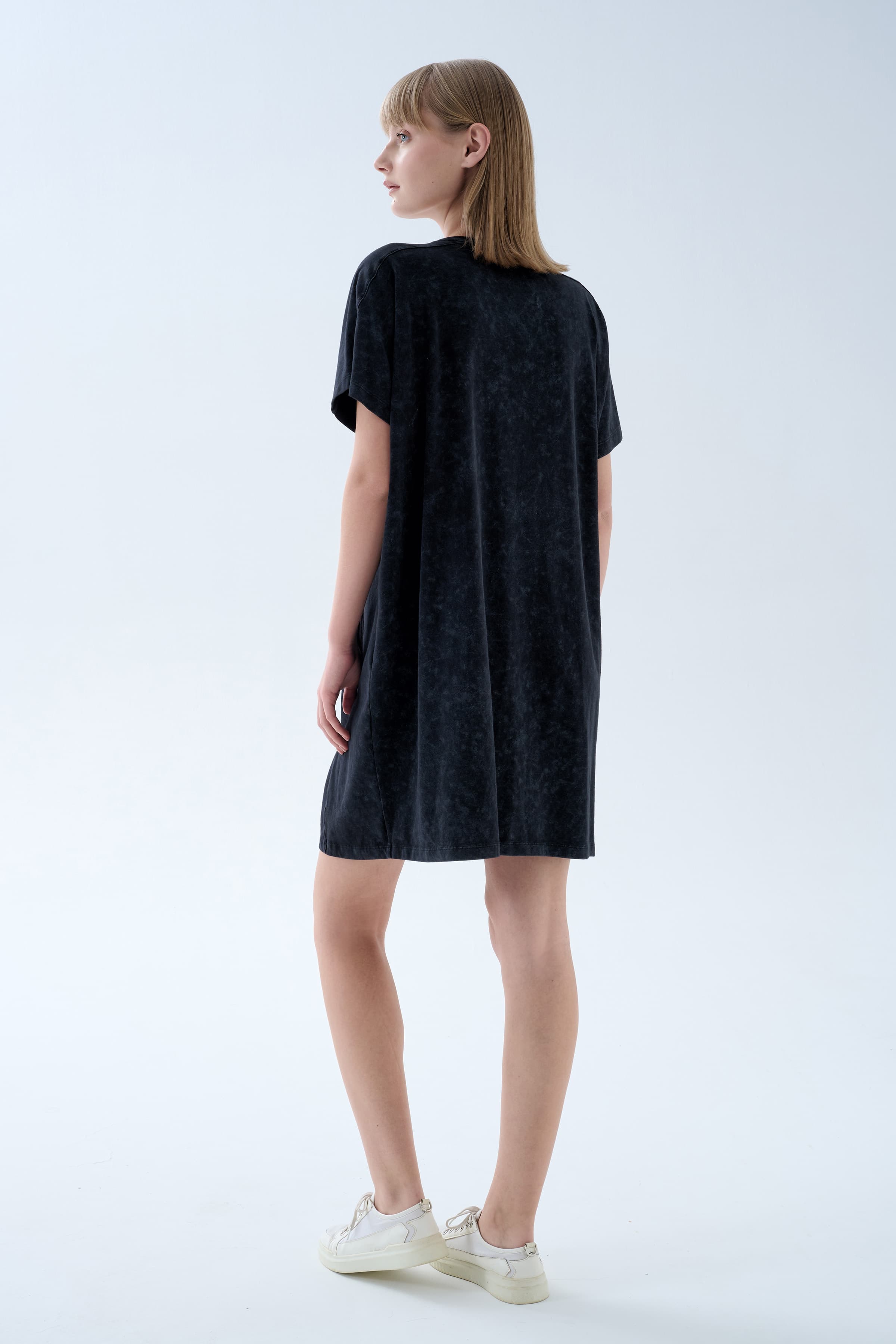 Women's Black Cotton Dress — view 3