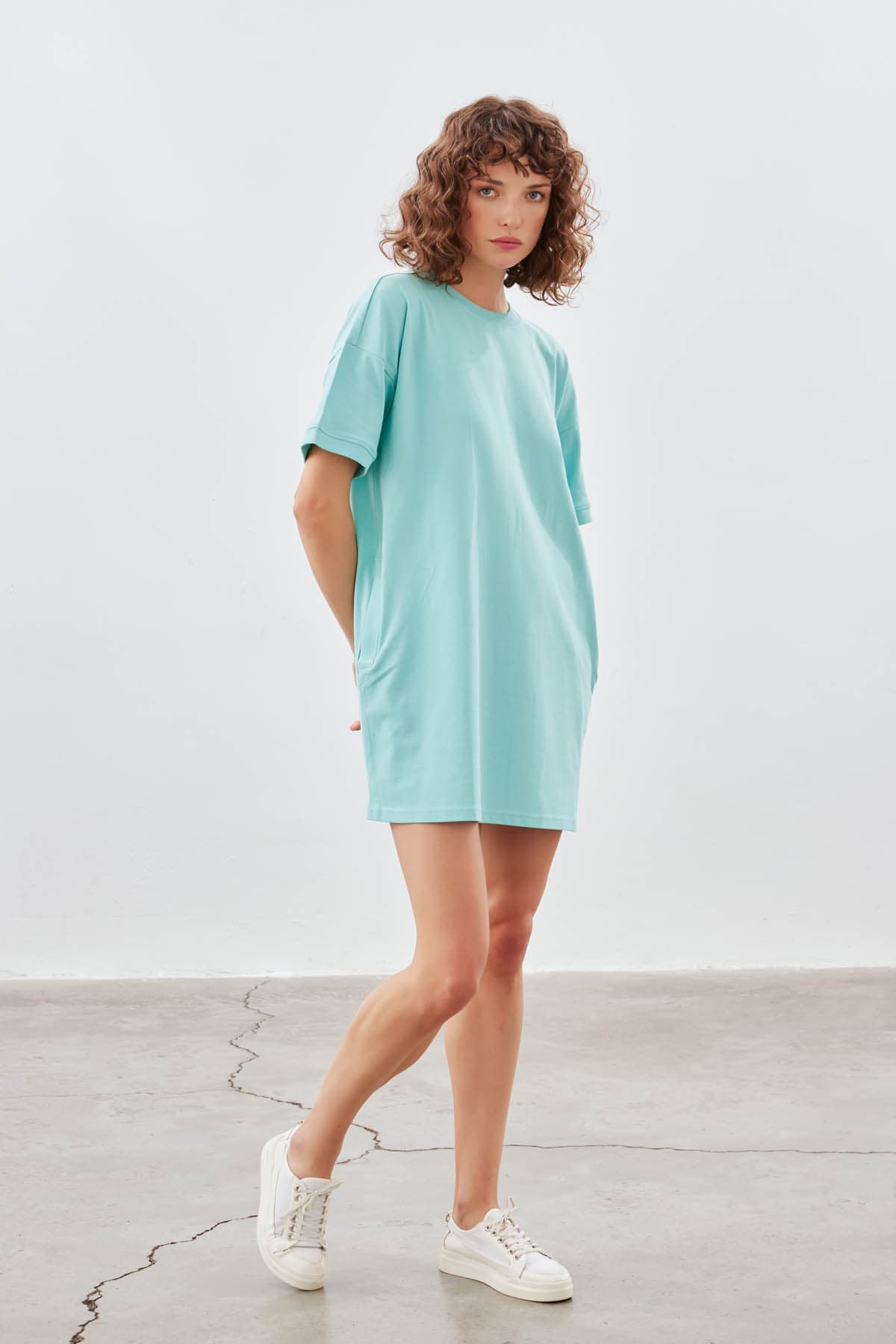Women's Green Cotton Dress — view 4