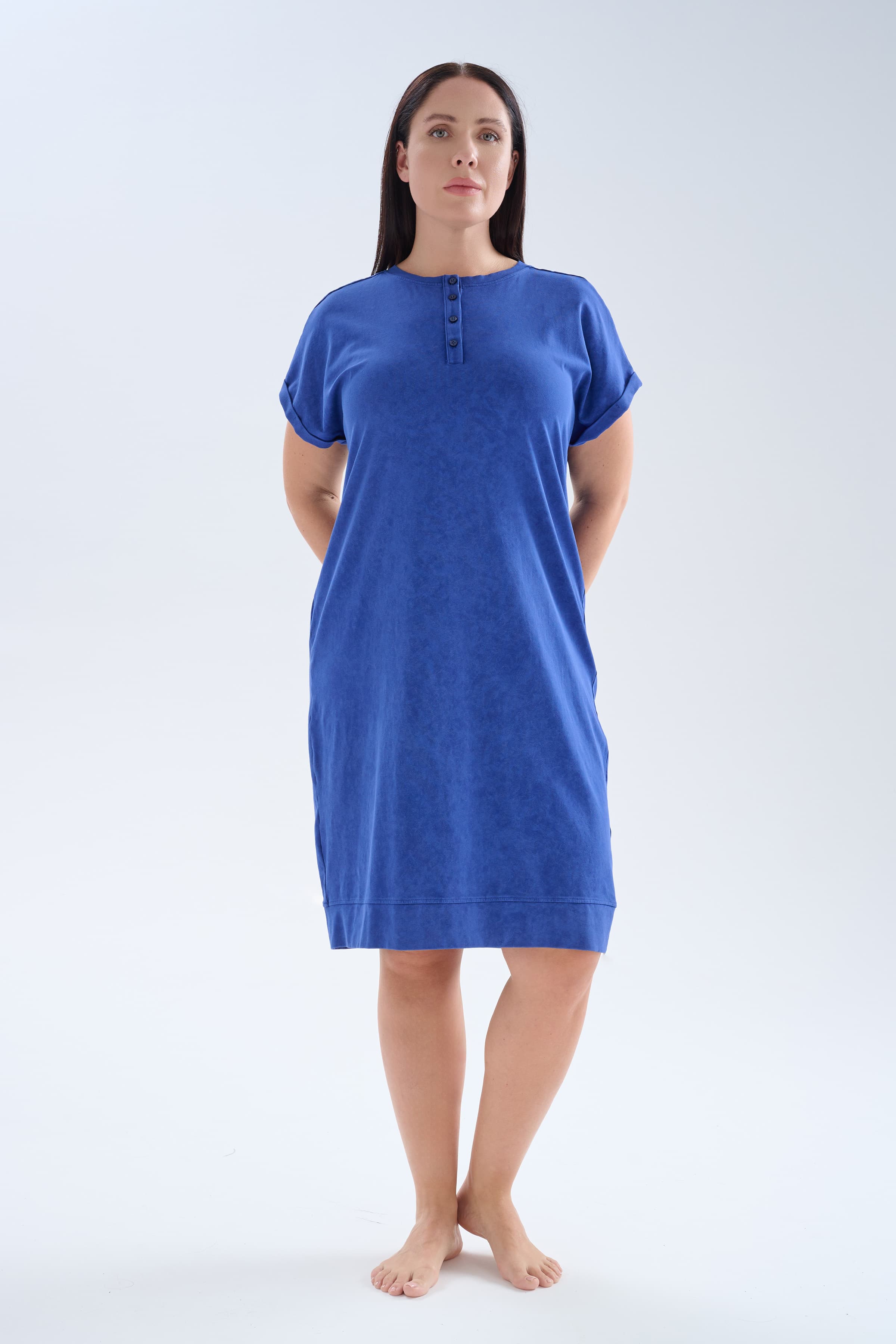 Women's Navy Cotton Dress — view 2