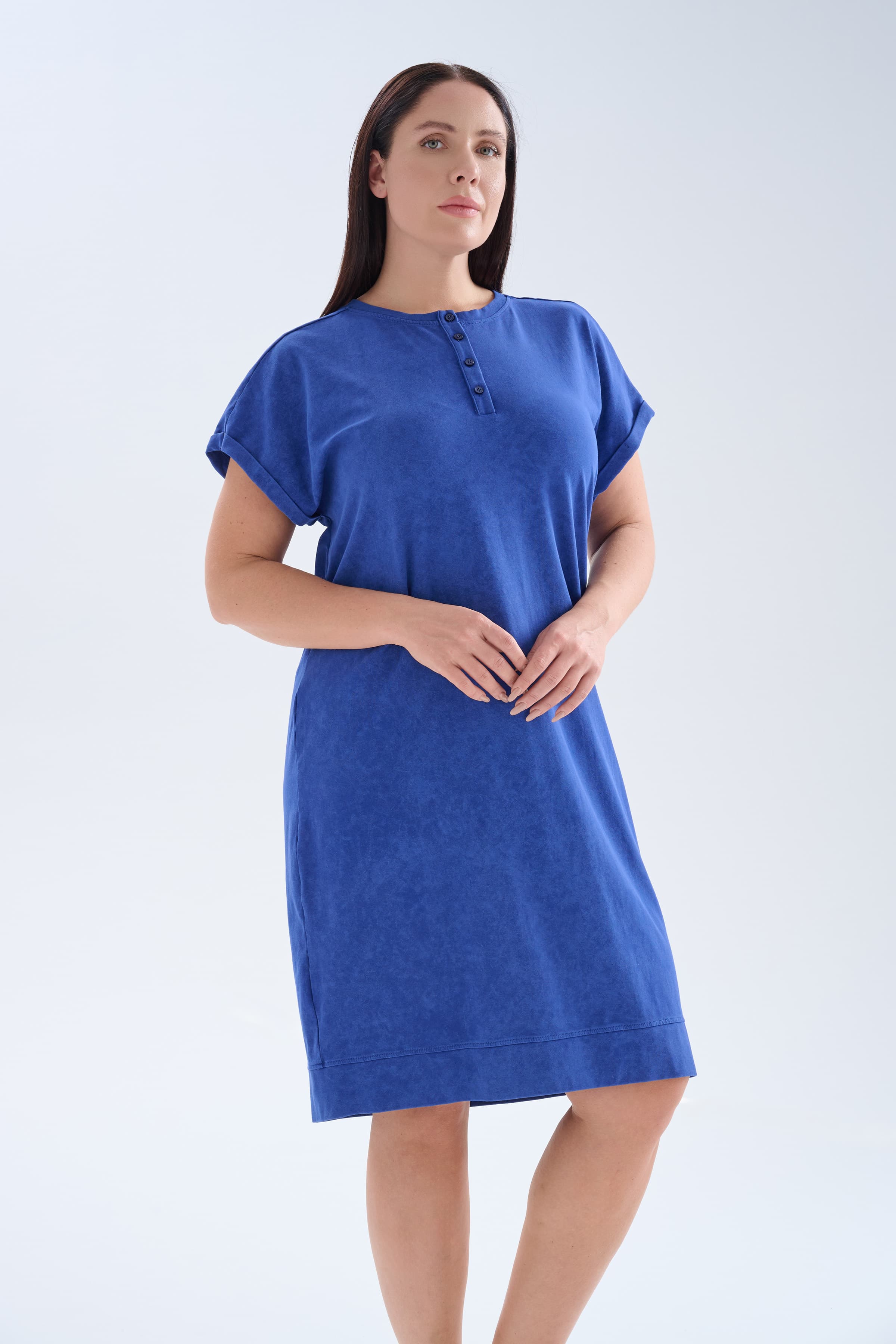 Women's Navy Cotton Dress — view 3