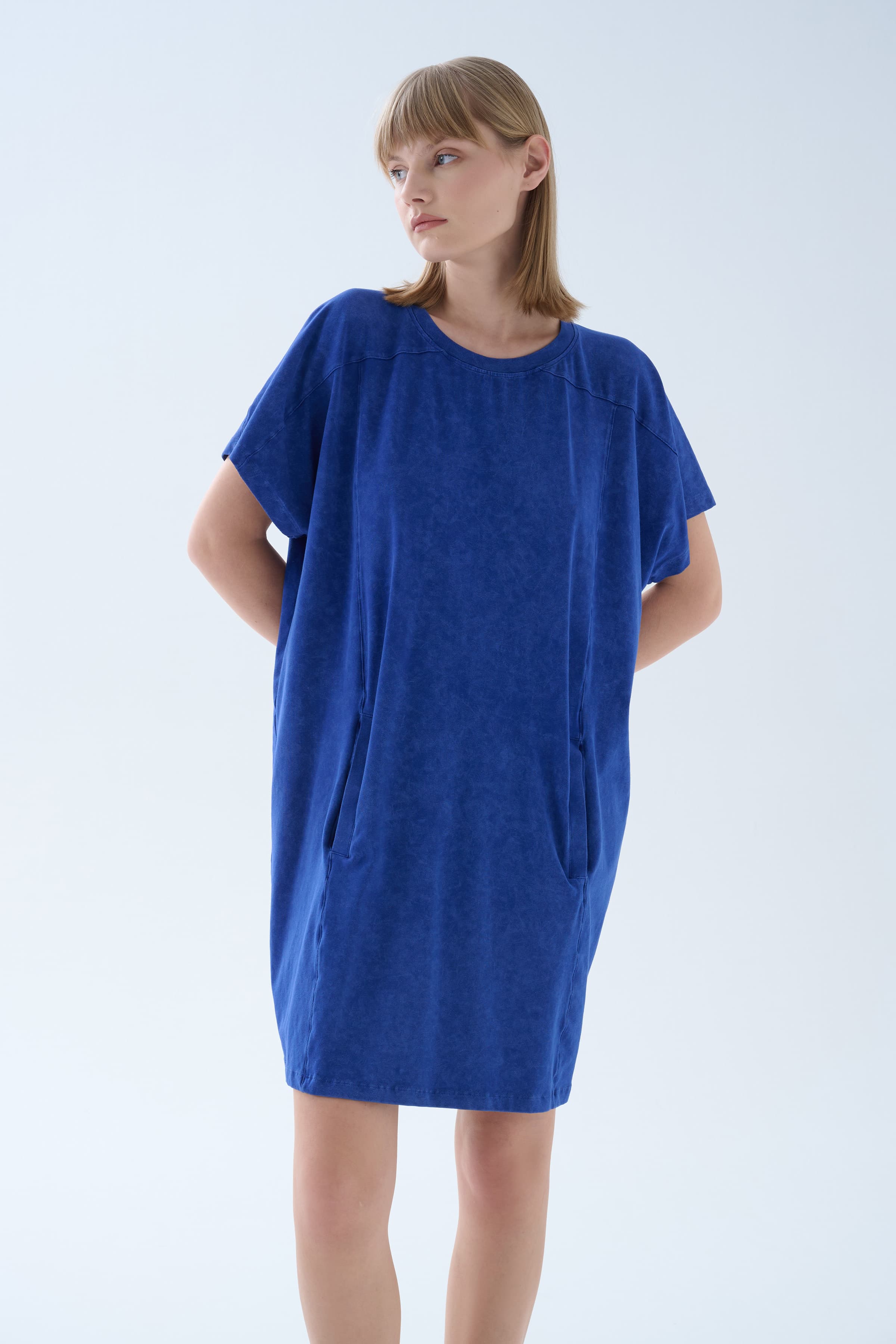 Women's Navy Cotton Dress — view 3